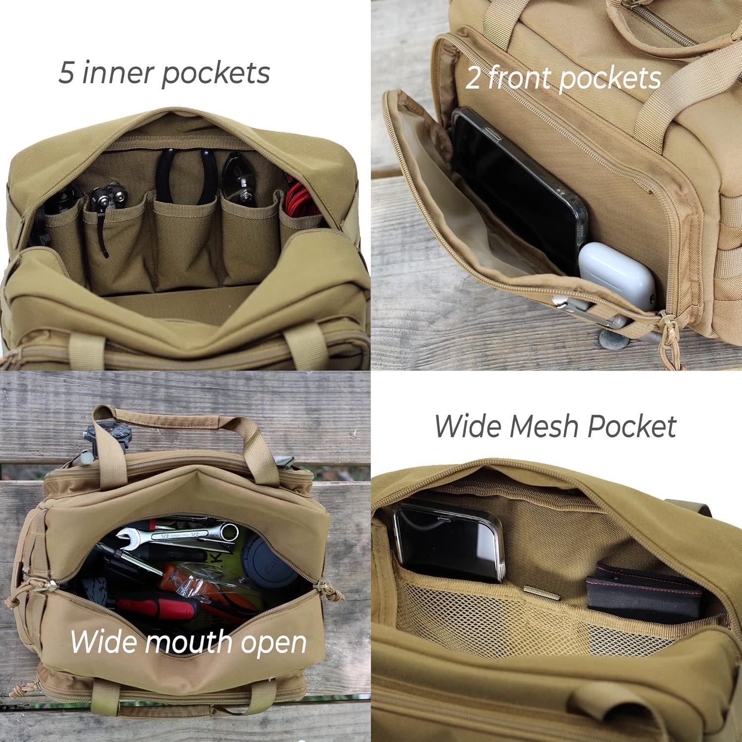 12-Inch Heavy-Duty Tool Bag – Multipurpose EDC Gear Organizer for Professionals