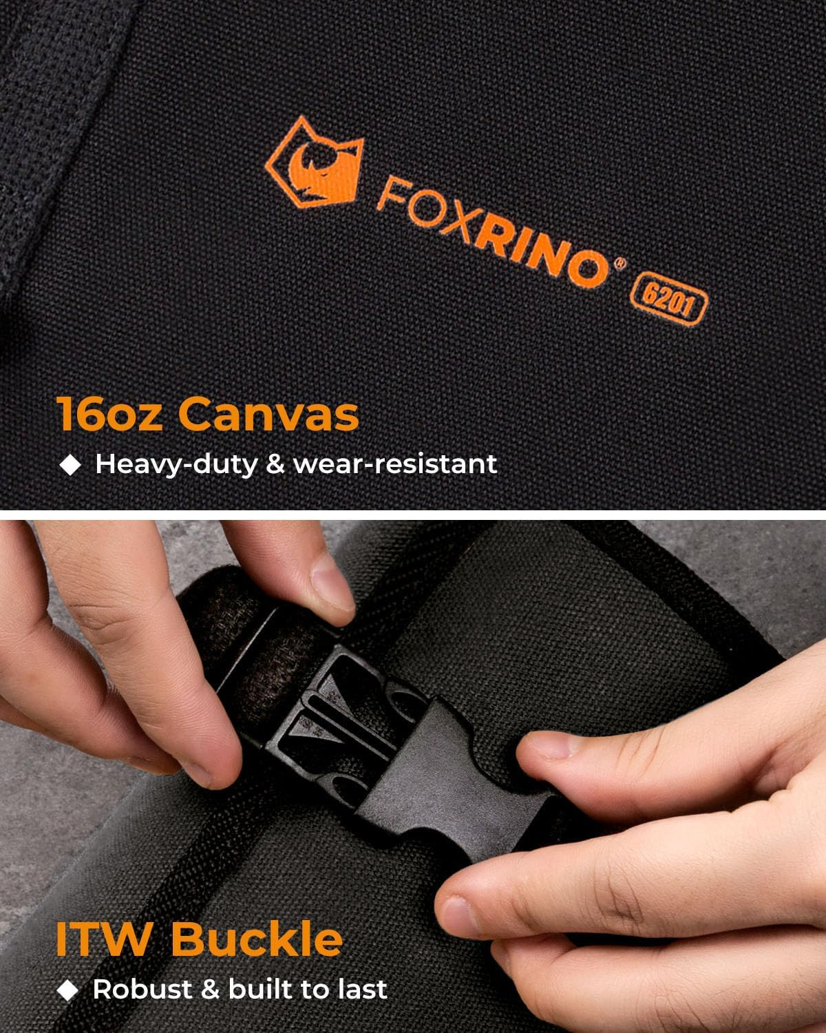 Tool Roll for Men, Heavy Duty Tool Roll Bag Organizer, Roll up Tool Pouch with 2