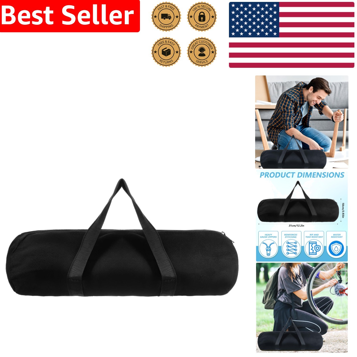 Durable 12.2 Inch Waterproof Tool Pouch Bag for Men – Ultimate Storage Solution