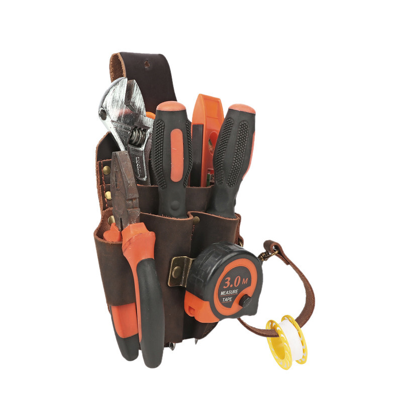 Tourbon Leather Tool Holster Electric Tape Thong Pliers Pouch 5 in 1 Belt Holder
