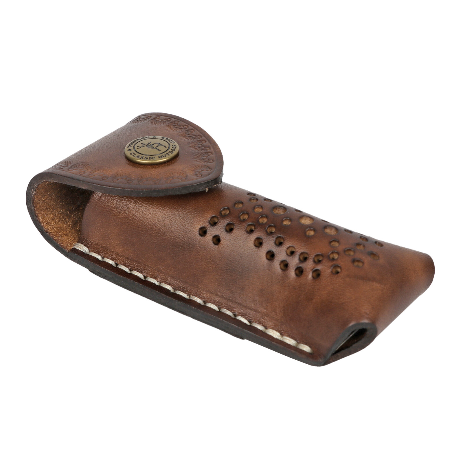 Tourbon Handmake Leather Folding Knife Pliers Sheath Tool Carry Belt Pouch Cover
