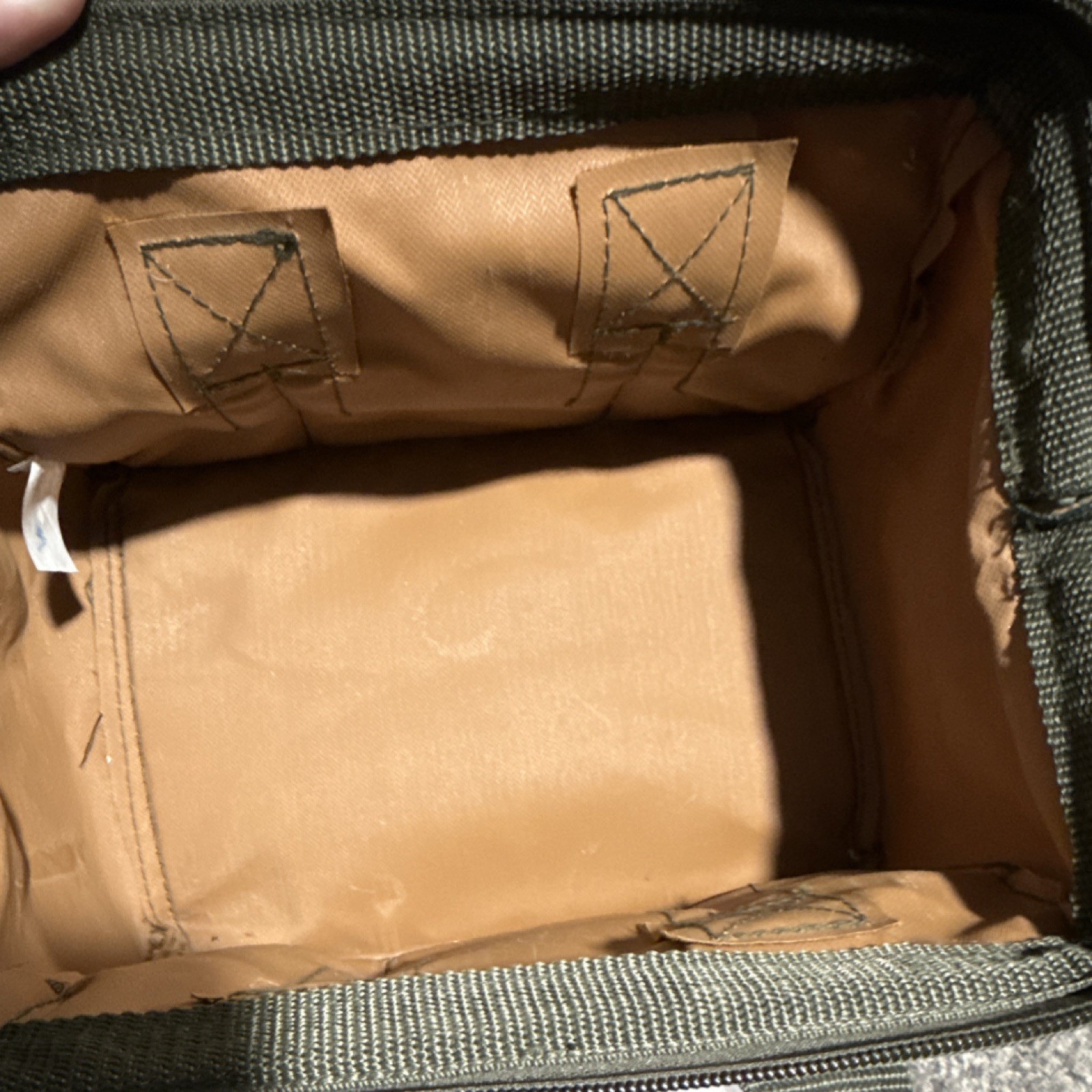 Bucket Boss Classic Canvas Tool Bag Green Brown Padded Handle