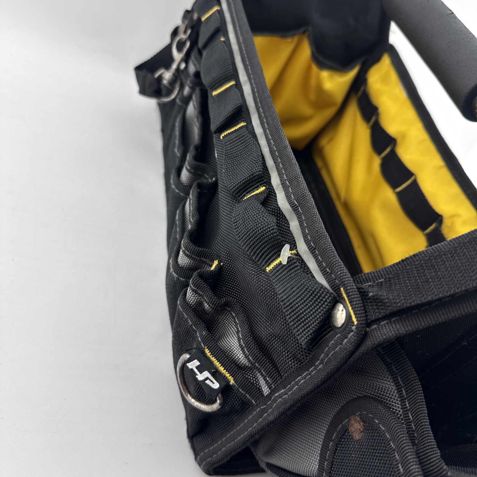 AWP HP Black Electrician Carpenter Work Tool Bag Cushioned Handle Wide Strap