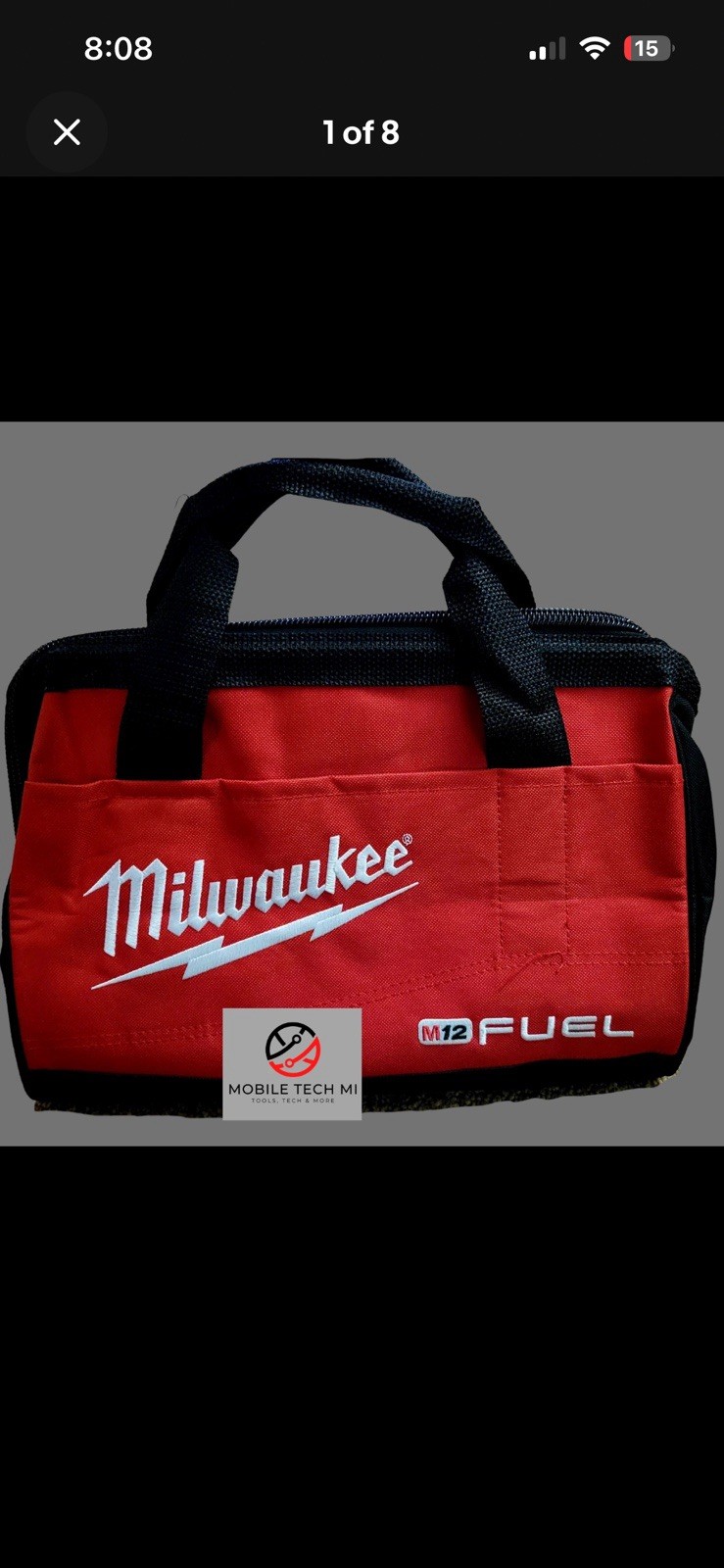 New Milwaukee FUEL M12 13″ Heavy Duty Contractors Tool Bag M18 13″ x 9″ x 10″