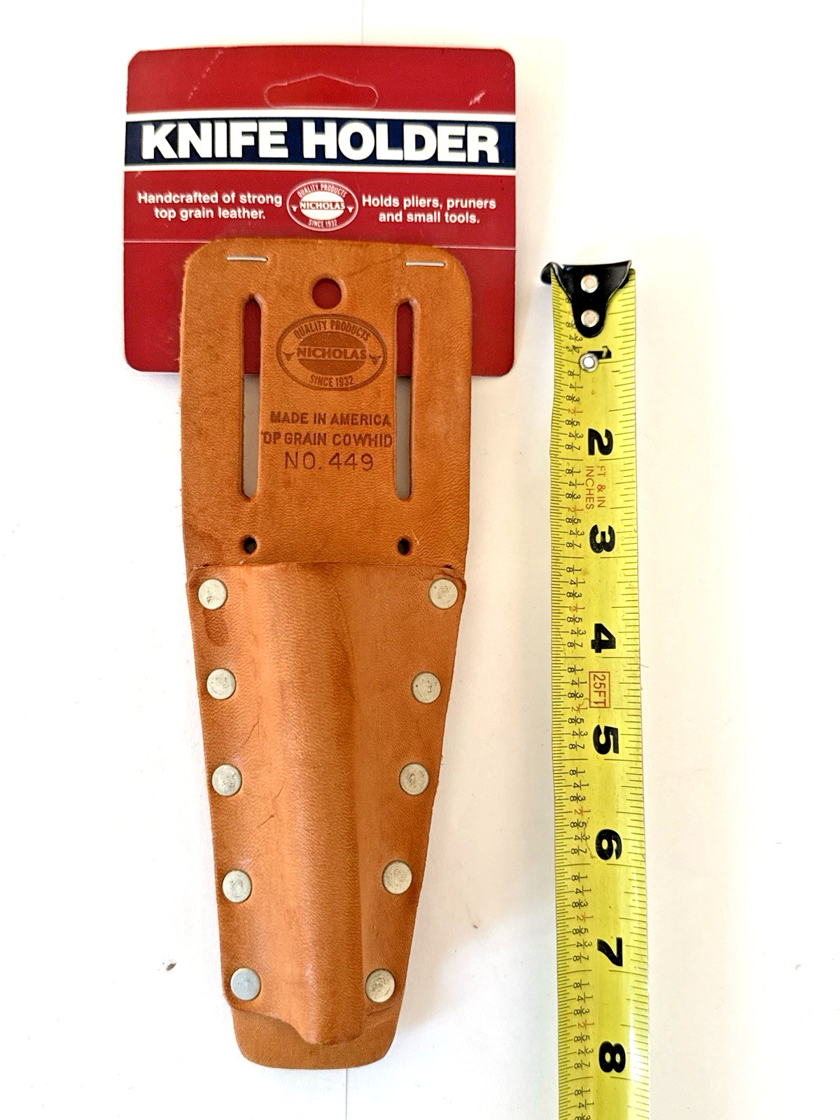 NOS Nicholas No.449 Top Grain Cowhide Knife Holder Made In USA