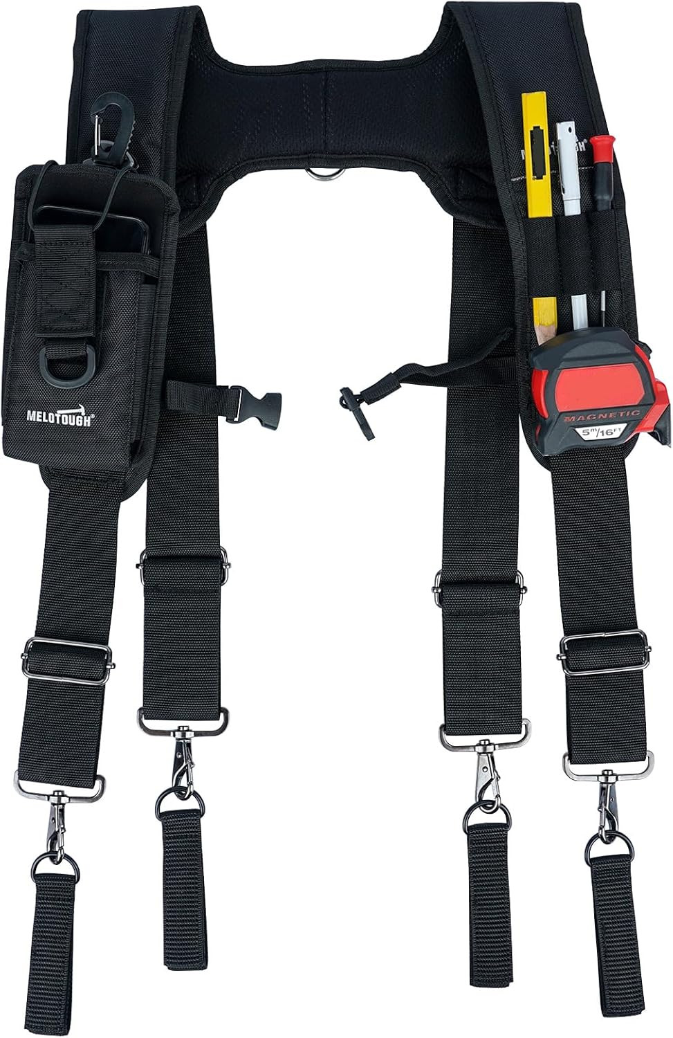 MELOTOUGH Tool Belt Suspenders Construction Bag Suspenders Padded Work Belt