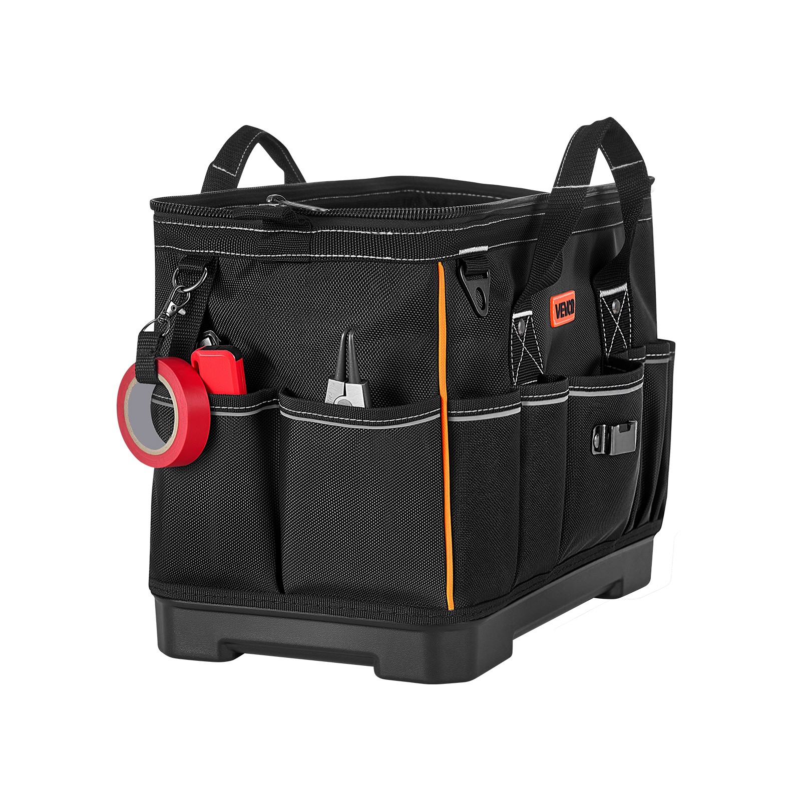 VEVOR Tool Bag 16.1 Inch 33-Pocket Portable Tool Box with Water-Resistant Base