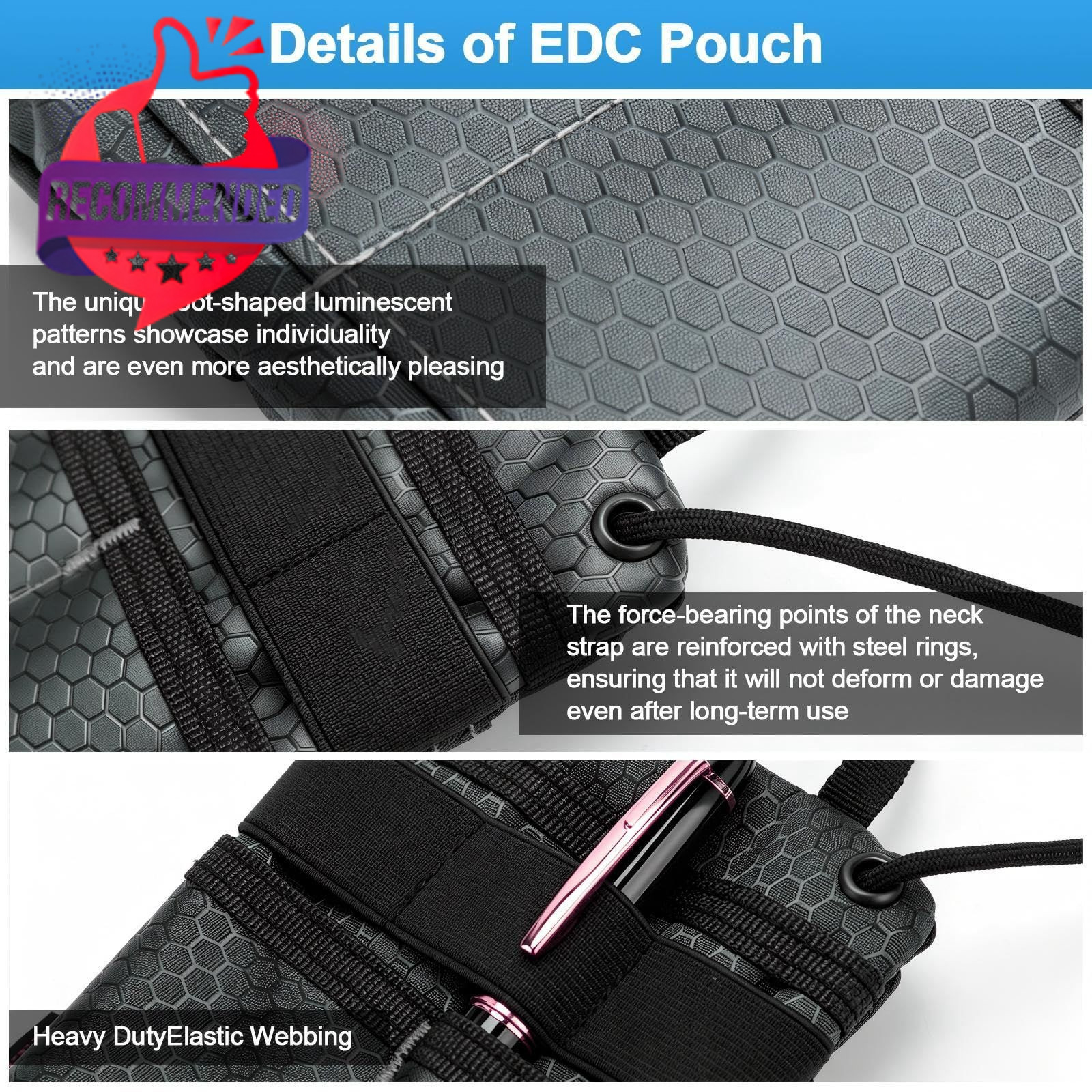 EDC Pouch, Enhanced 3-Layer Fabric – Slim & Compact 6.3″ × 4.72″, Grey