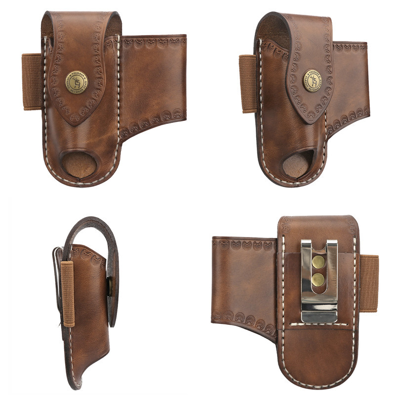 Tourbon Leather Knife Sheath EDC Pliers Belt Carry Pouch Pocket Knives Holster