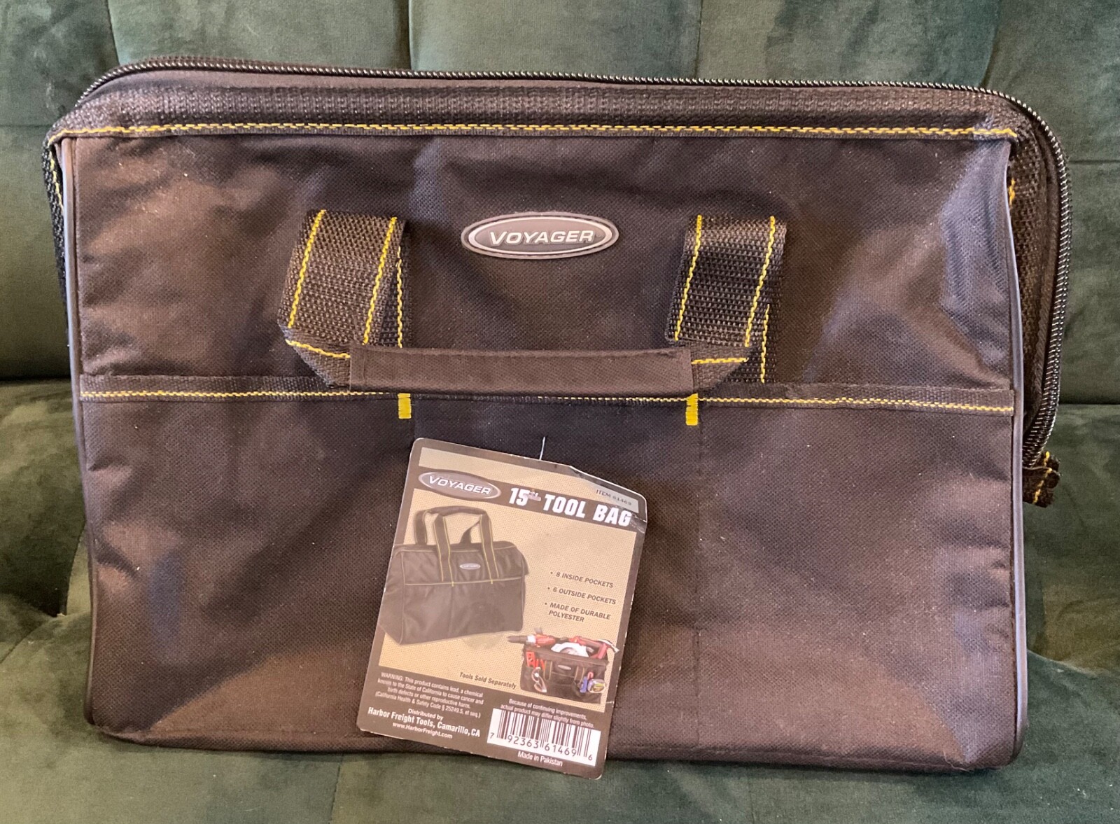 Voyager 15” Tool Bag 14 Pockets Portable Black Polyester Zipper New NOS NWT