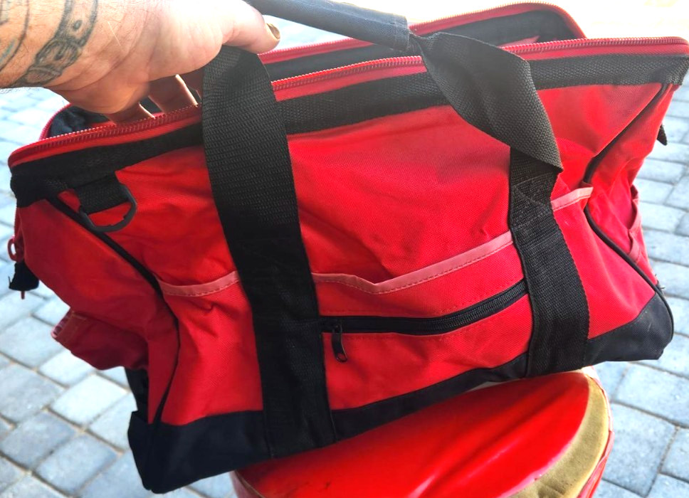 Jumbo! 18″! PT Performance Tool Bag /Tote! ~Red Nylon! Lots of Storage Pockets!