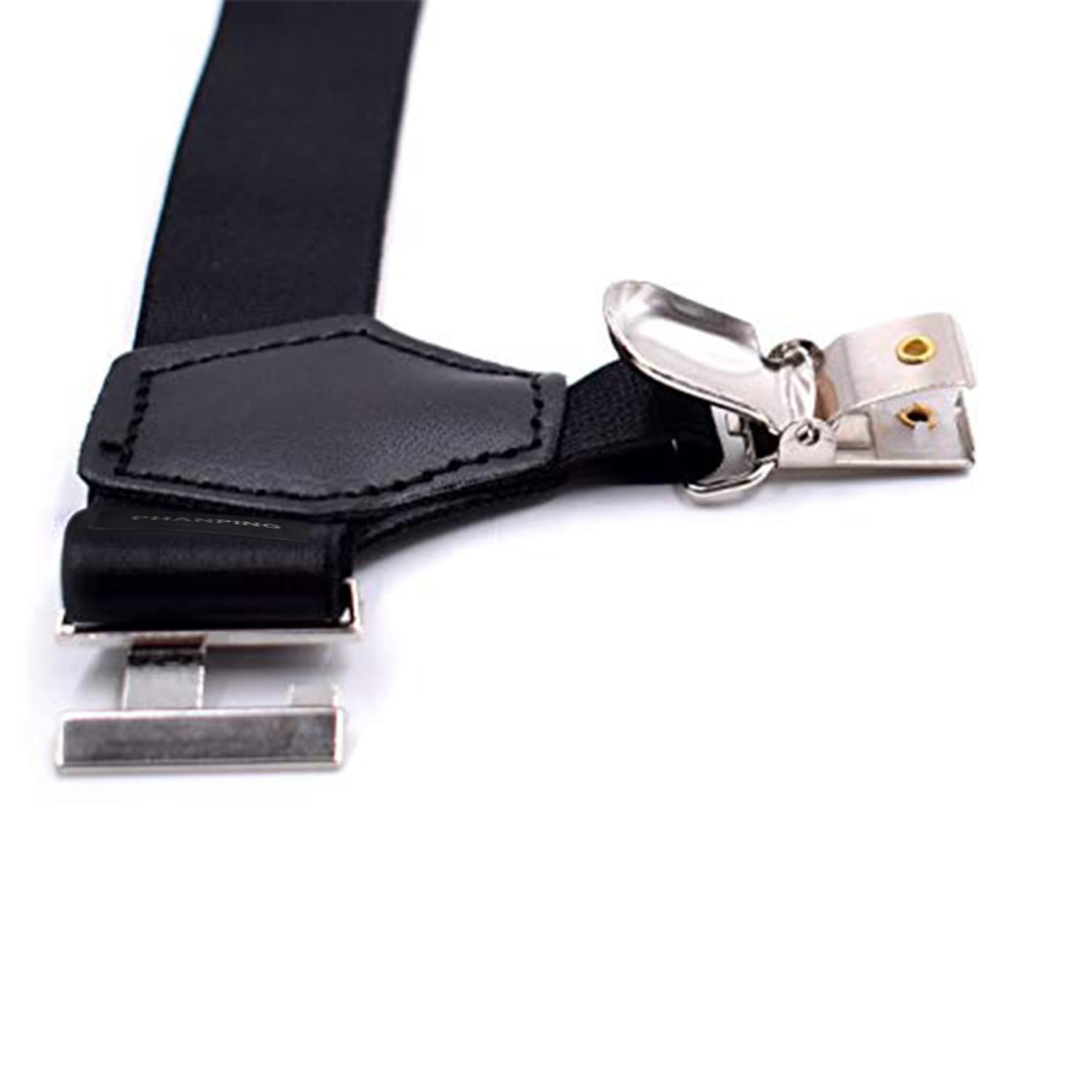 Mens Sock Garters Belt Adjustable 2-pack Sturdy Clip One pair, Black Pair