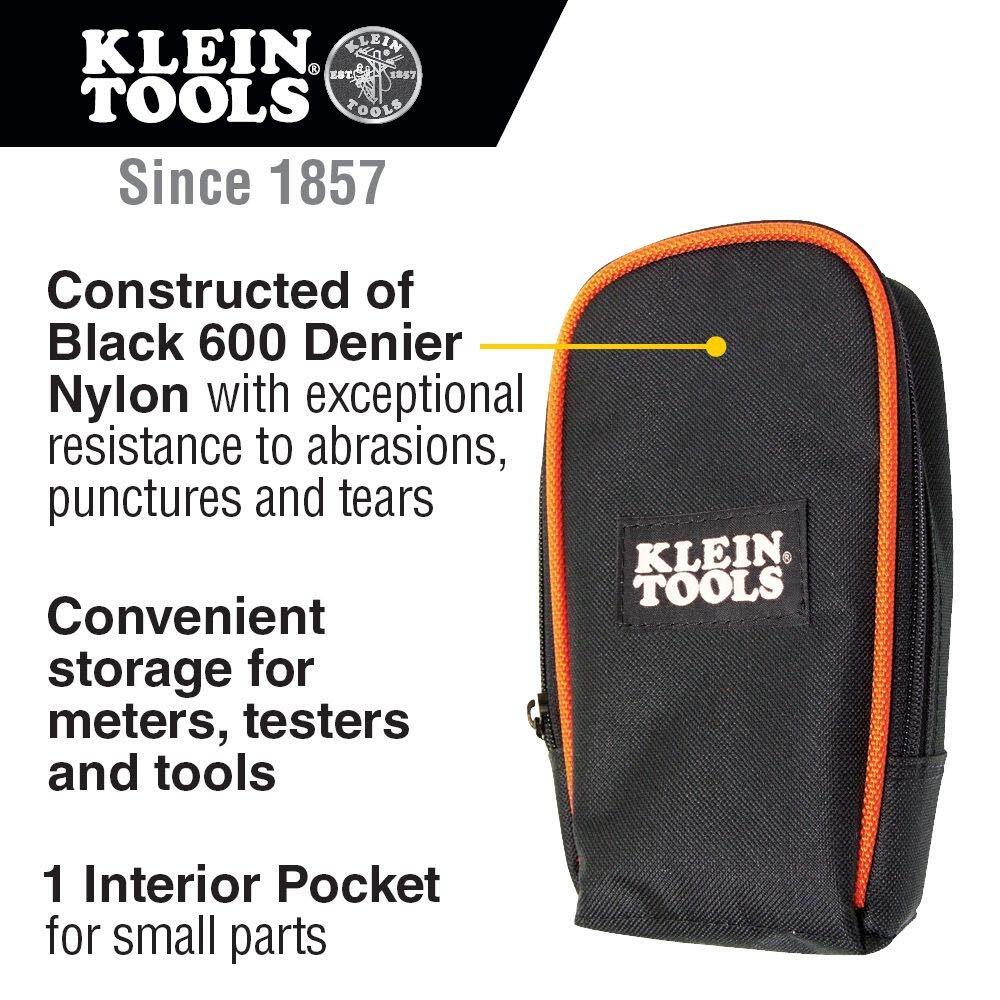 Klein Tools 9 Inch Black Utility Holster Pouch for Meters and Tools