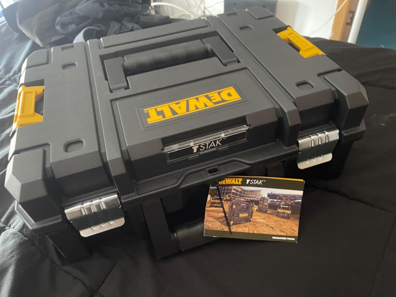 DEWALT TSTAK II Tool Box, Flat Top Tool Storage Case 17.3″L x 6.5″W x 13″H