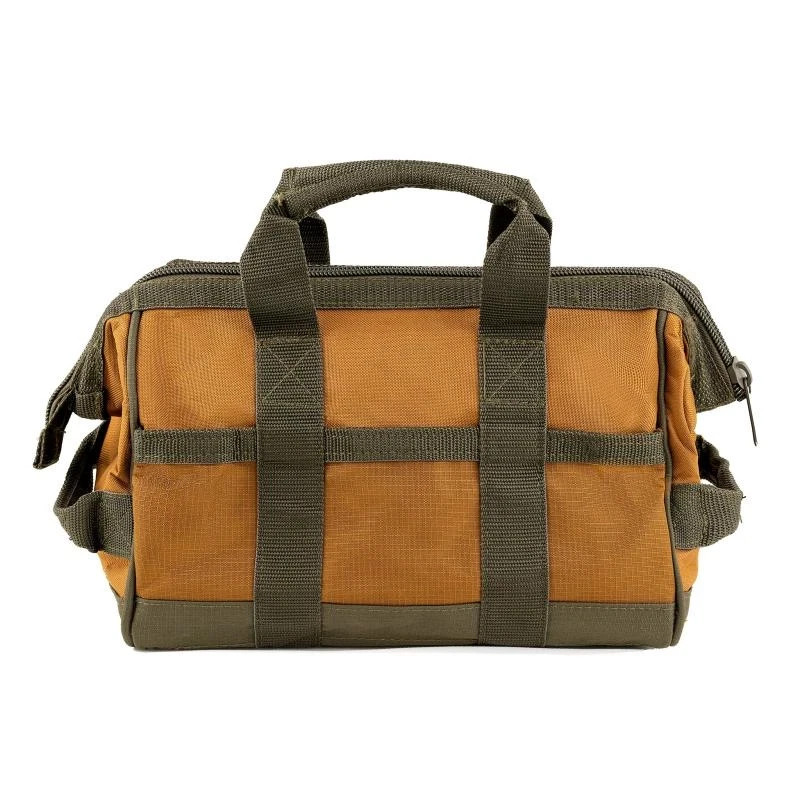 Bucket Boss 12 in. Gatemouth Tool Bag with zippered top and 16 Total Pockets