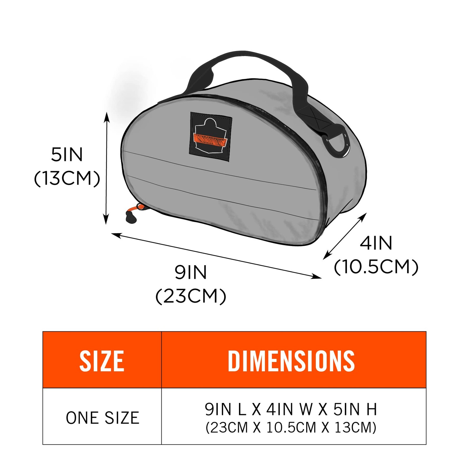 Ergodyne Arsenal 5187 Respirator Mask Storage Bag, Fits Half 4 x 9 x 5, Gray
