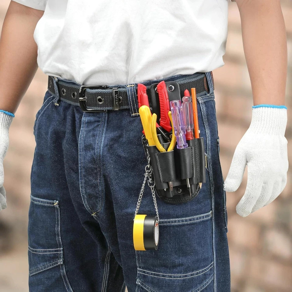 Tool Pouch, Electrician Tool Pouch, 7 Pockets Electrician Holster for Tool Organ