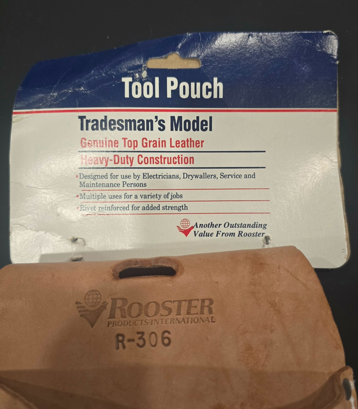 Rooster Prod Int’l R‑306 Tool Pouch – Tradesman’s Model – NOS Top Grain Leather