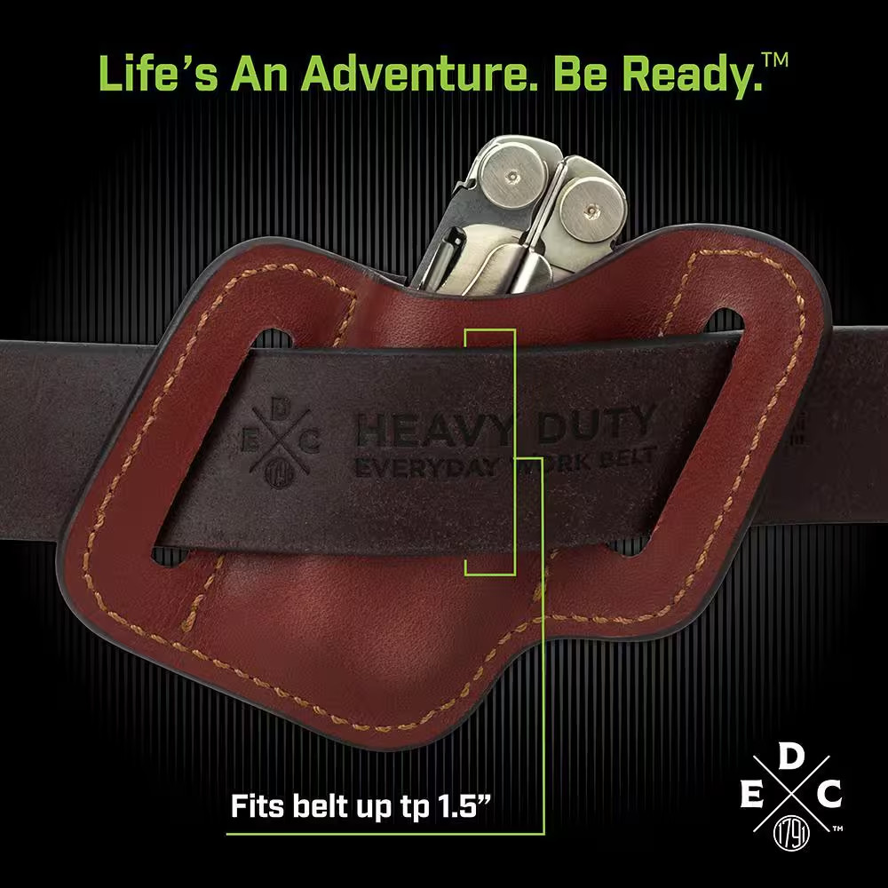 4.7 In. Standard Medium Chestnut Full-Grain Leather Tool Organizer