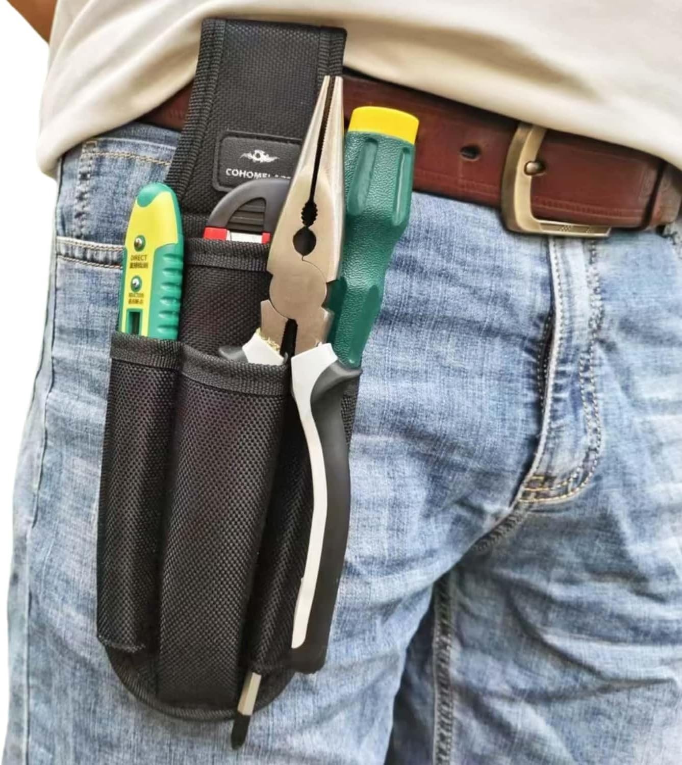 Small Tool Holder, Min Work Organizer Tool Pouch and Knife Holder with Snap Clip