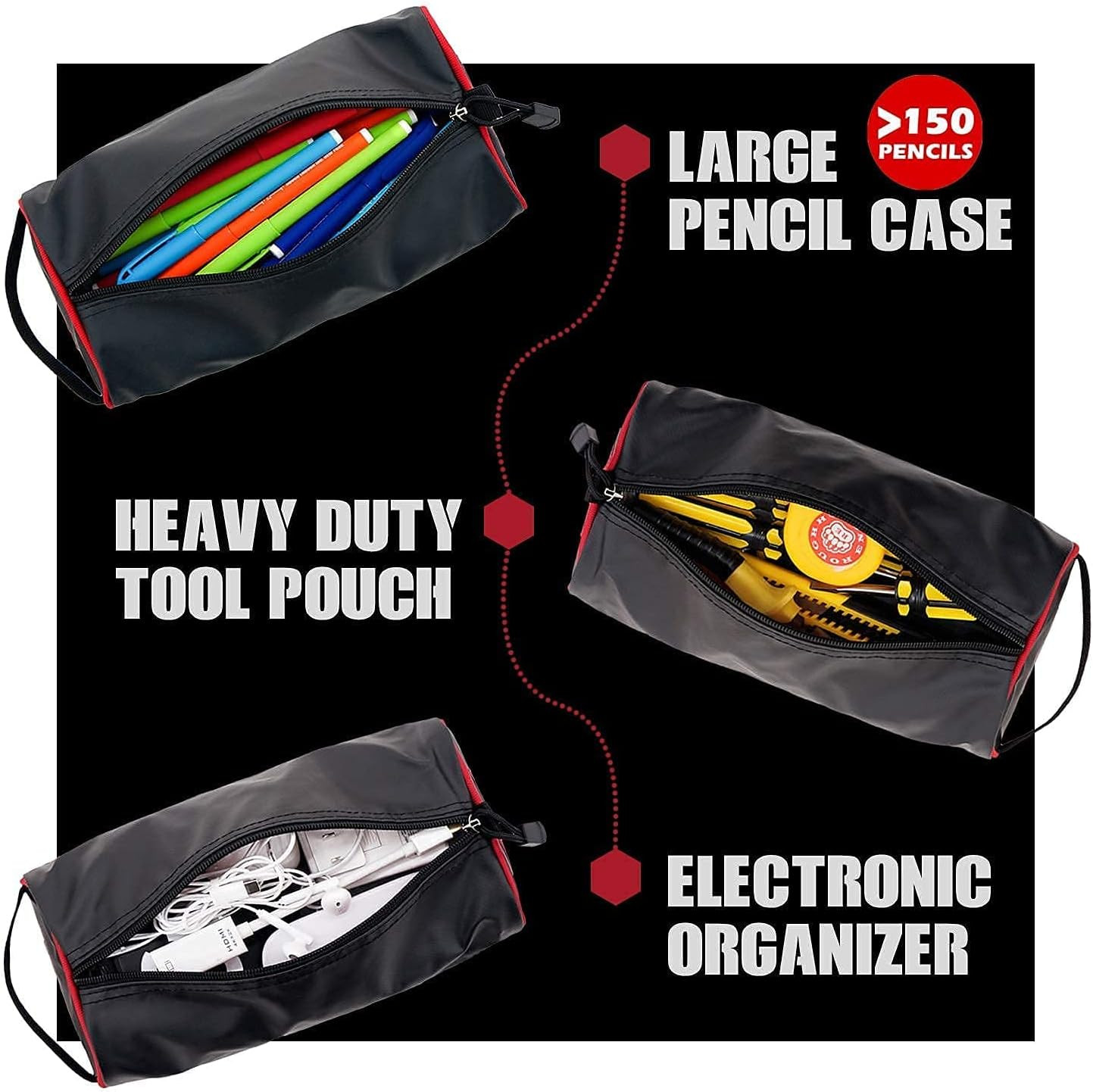 Rough Enough Compact Tool Bag with Handle and Zipper Closure for Easy Carrying