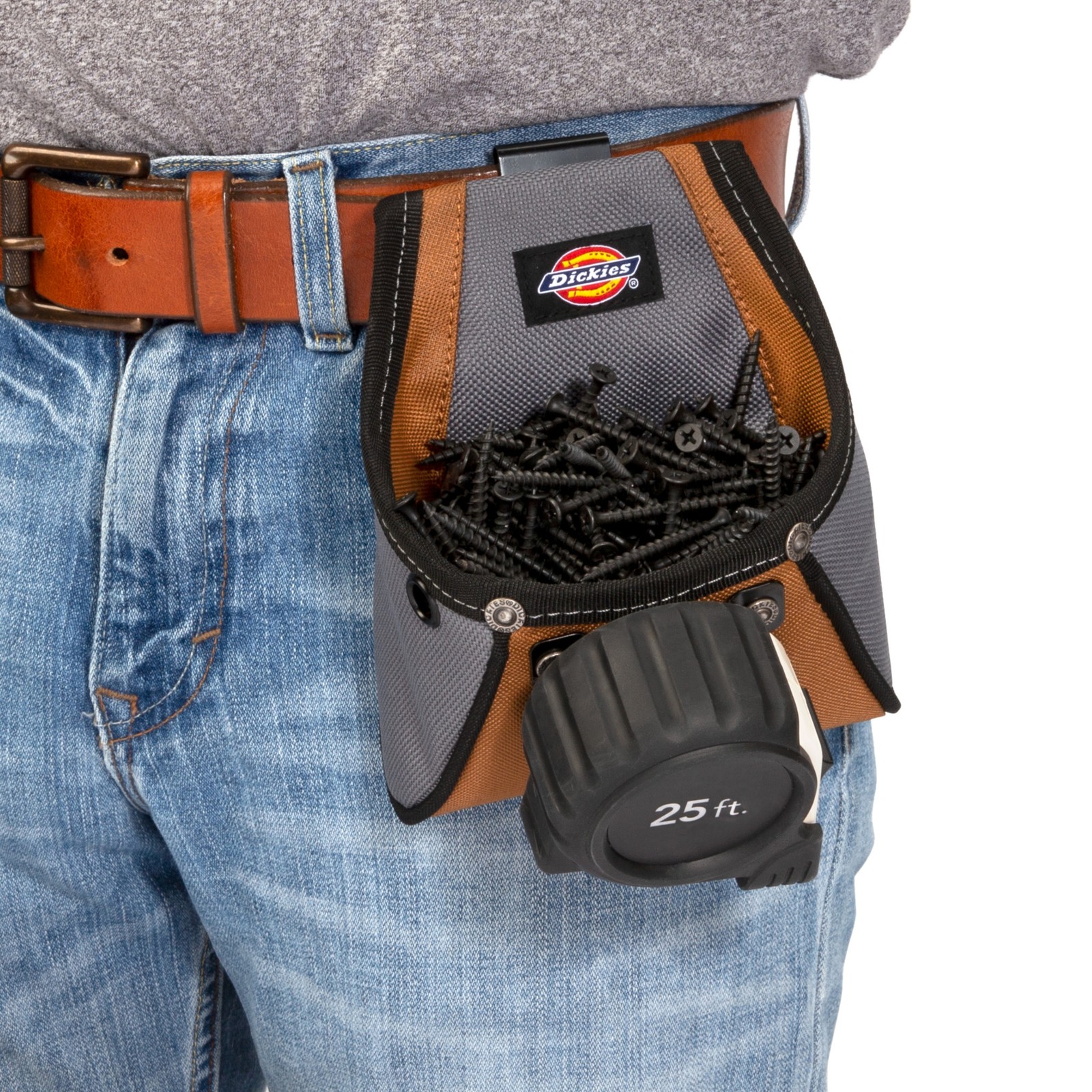 Rigid Nail Screw Tool Belt Pouch with Tape Measure Clip Dickies 57101