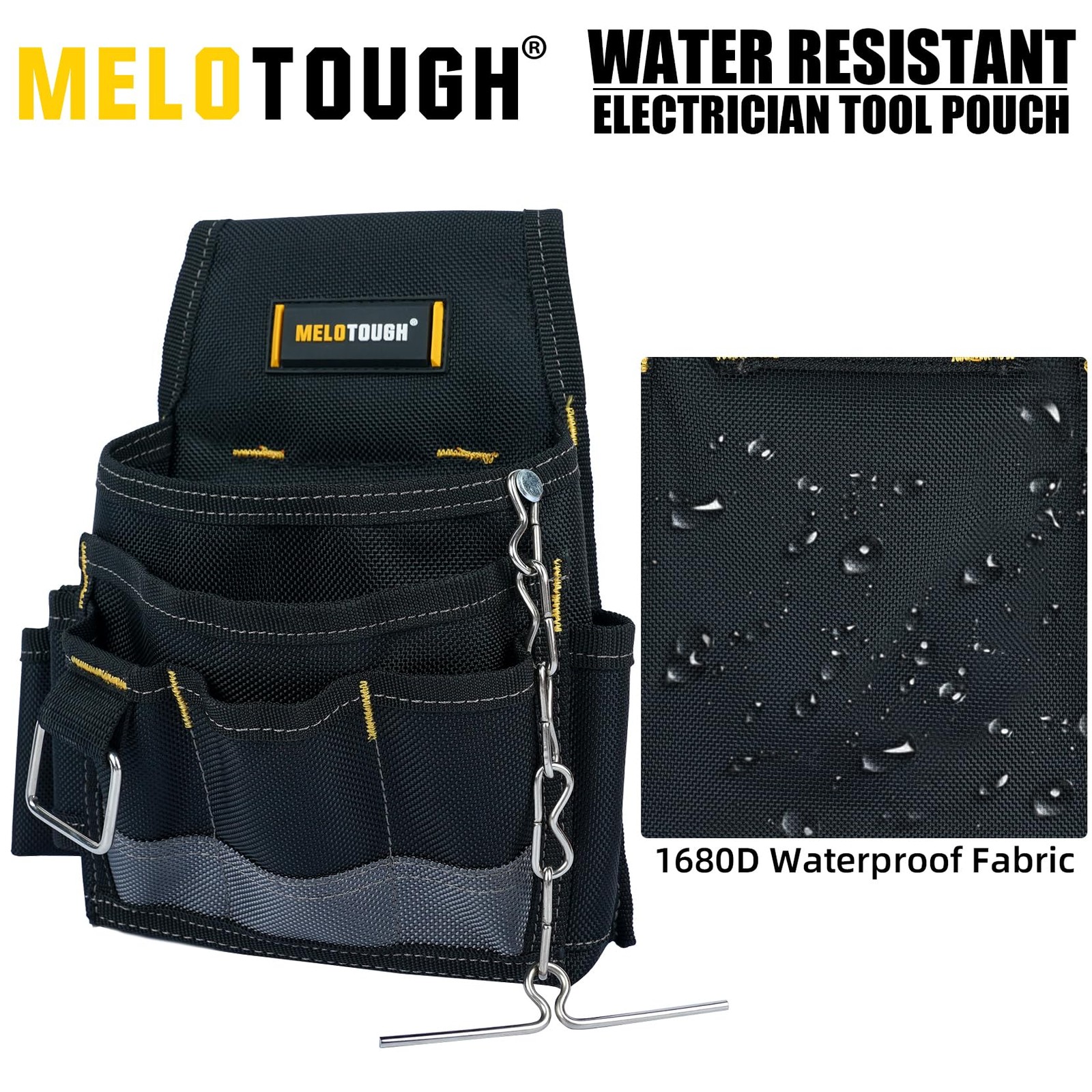 Electrician Tool Pouch Tool Belt Pouches with Belt Clip Electrical Tape Chain…