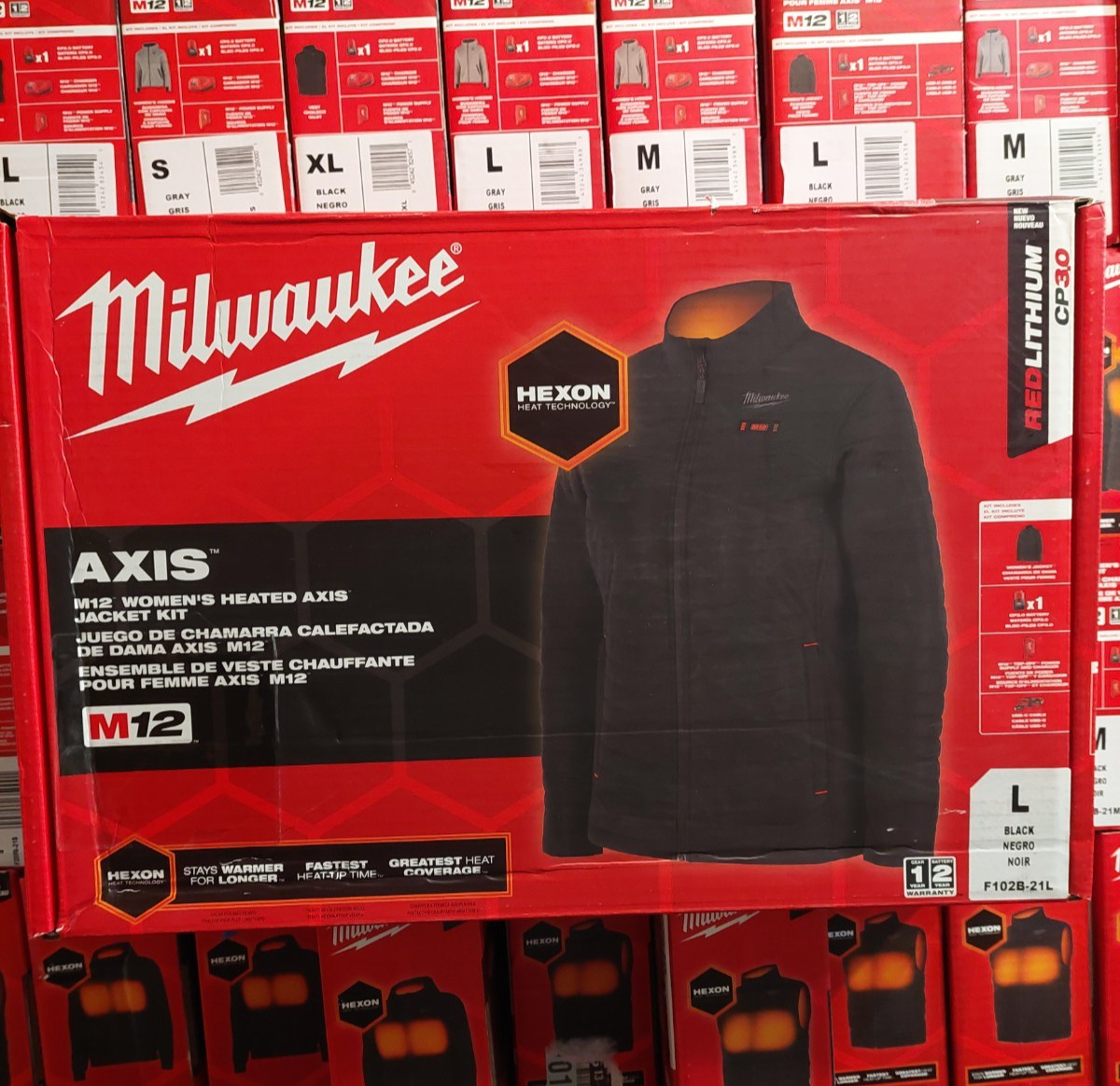 NEW MILWAUKEE WOMEN’S LARGE M12 12-Volt AXIS BLACK HEATED QUILTED JACKET KIT