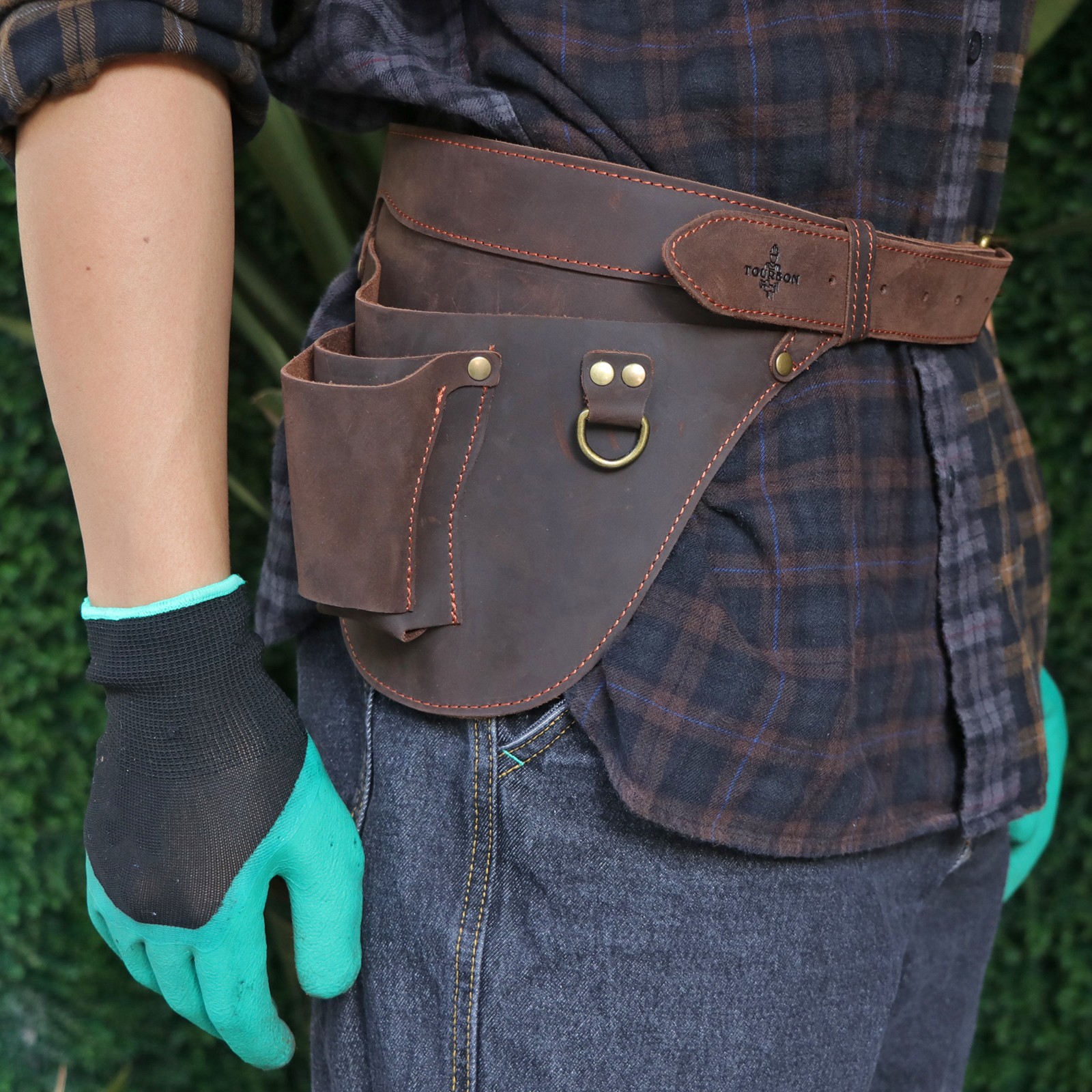 TOURBON Gardener Tool Florist Belt Bag Storage Pouch Electrician Plier Holster