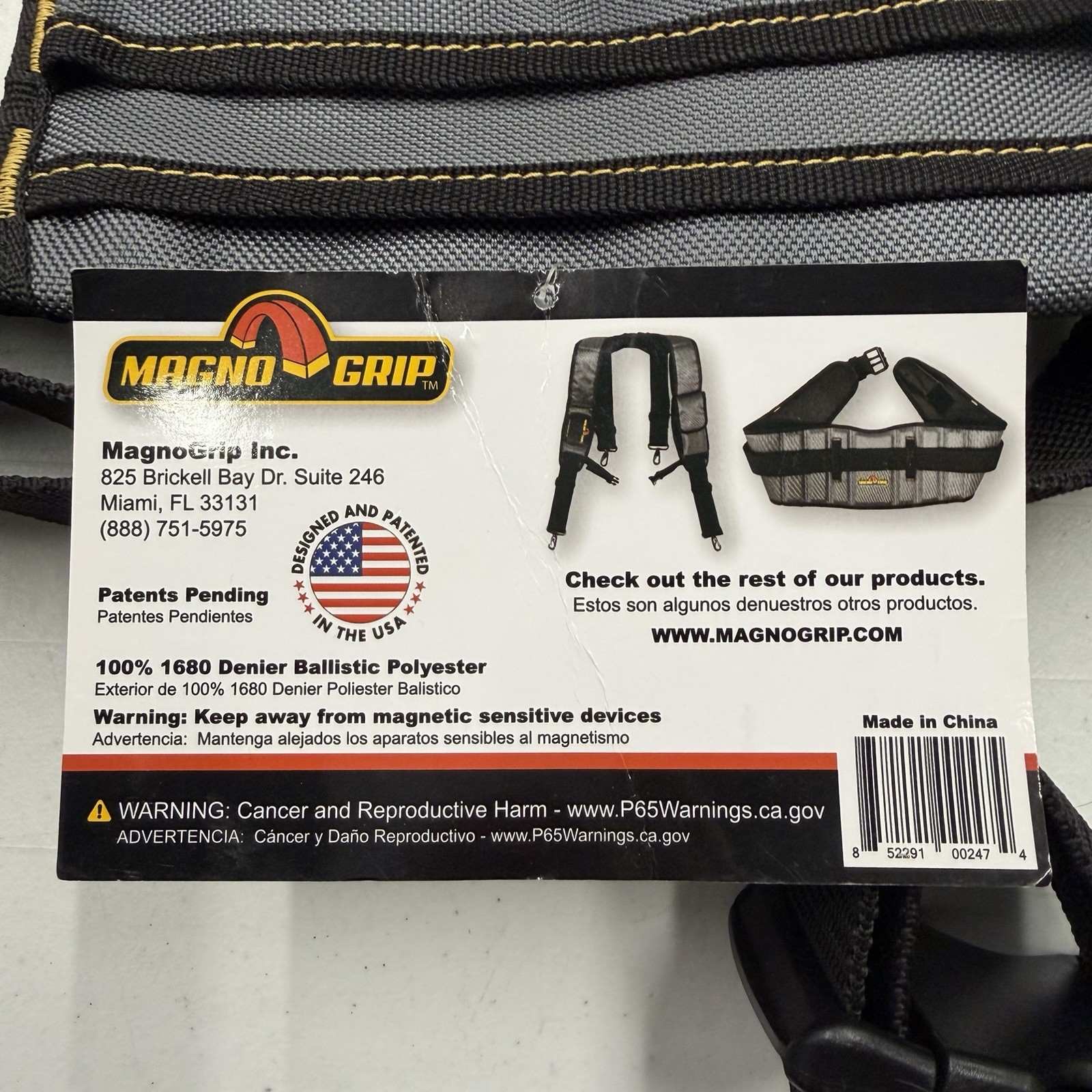 Magno Grip Tool Pouch w/ Belt 002-474 10 Pocket Magnetic 1680D NEW