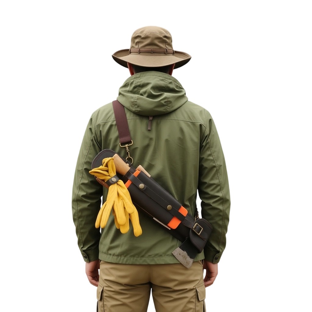 Tourbon Leather Logger Tool Bag Axe Felling Wedges Carry Pouch Flat File Holder
