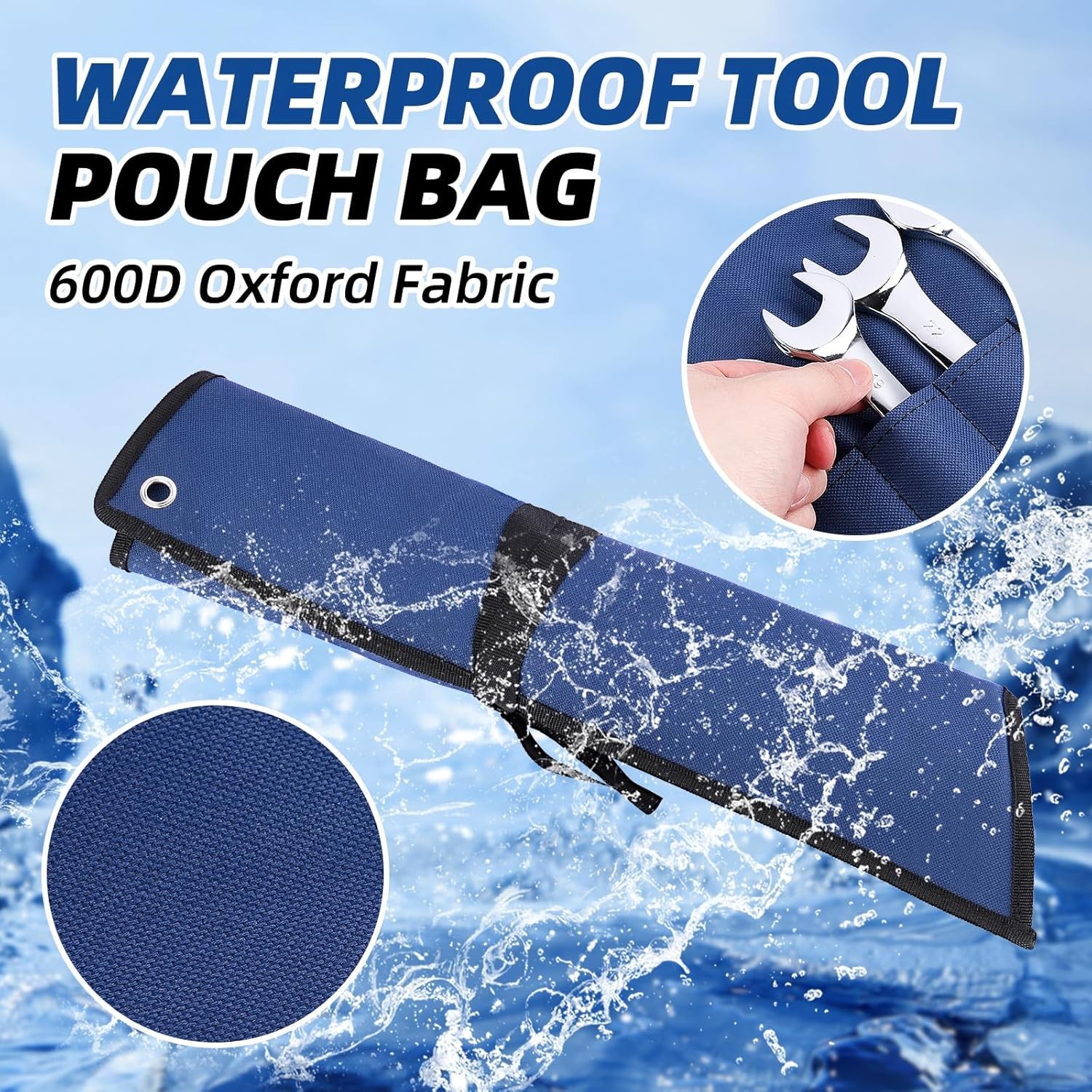 Tool Roll Bag for Wrenches Organizer, Rolled Tool Pouch Heavy Duty Oxford Fabric