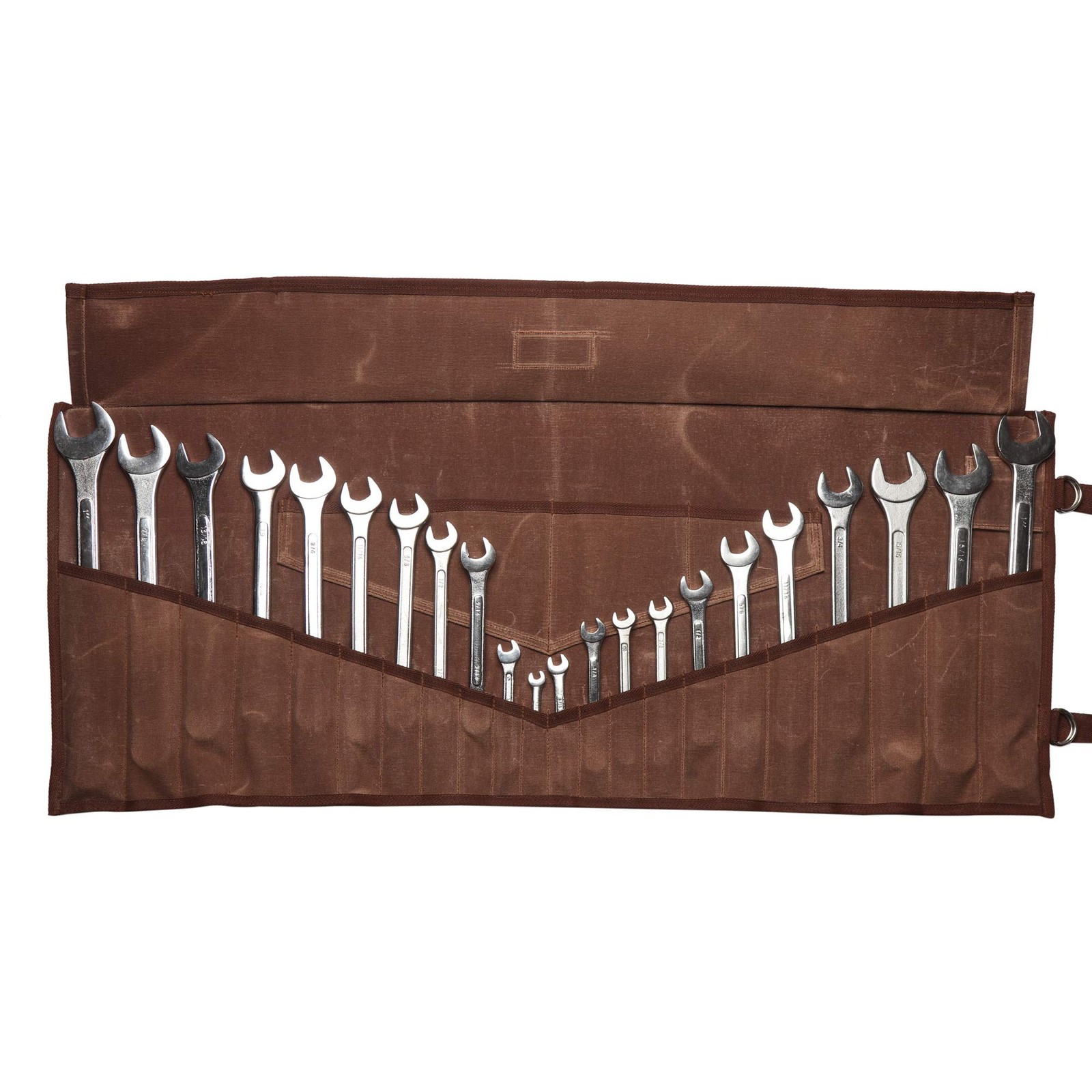 26 Pocket Wrench Organizer Roll-Up Bag Handcrafted Waxed Canvas Tool Pouch He…