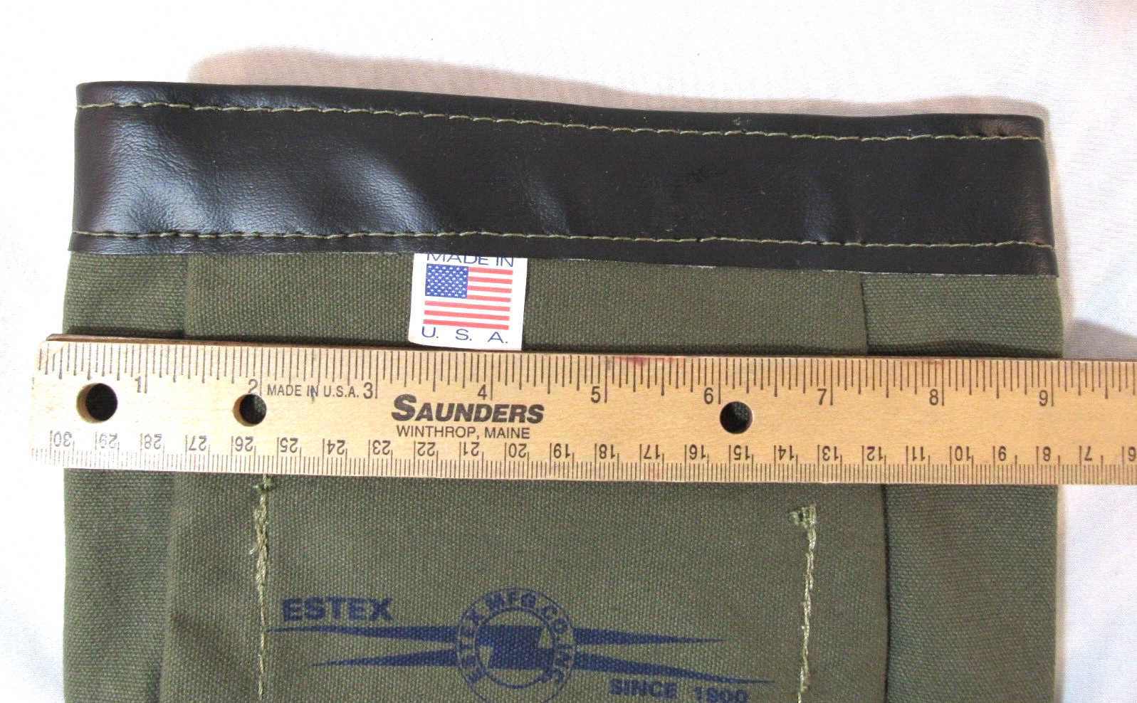 Vintage Canvas Green Tool/Storage Small Bag by ESTEX MFG Co. Model 1042 USA
