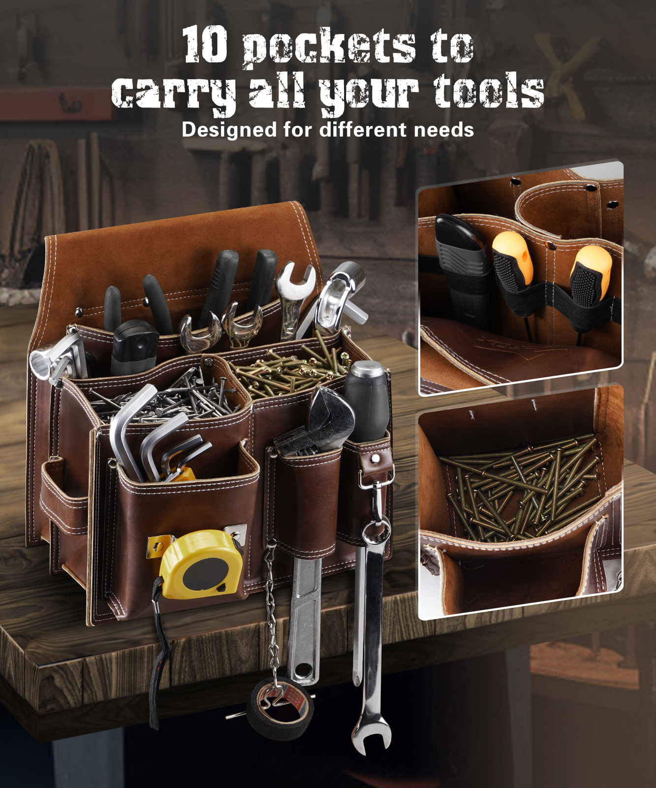 Utility Tool Belt Pouch Hardware Toolkit Organizer Carpenter Construction Pouch