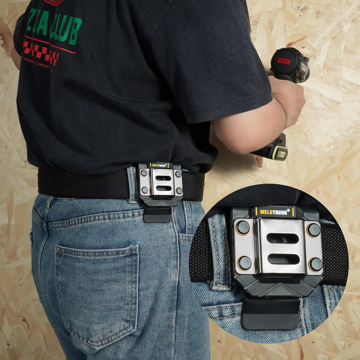 MELOTOUGH Drill Holder for Tool Belt,Drill Holster,Tape Measure Holder – Fits up