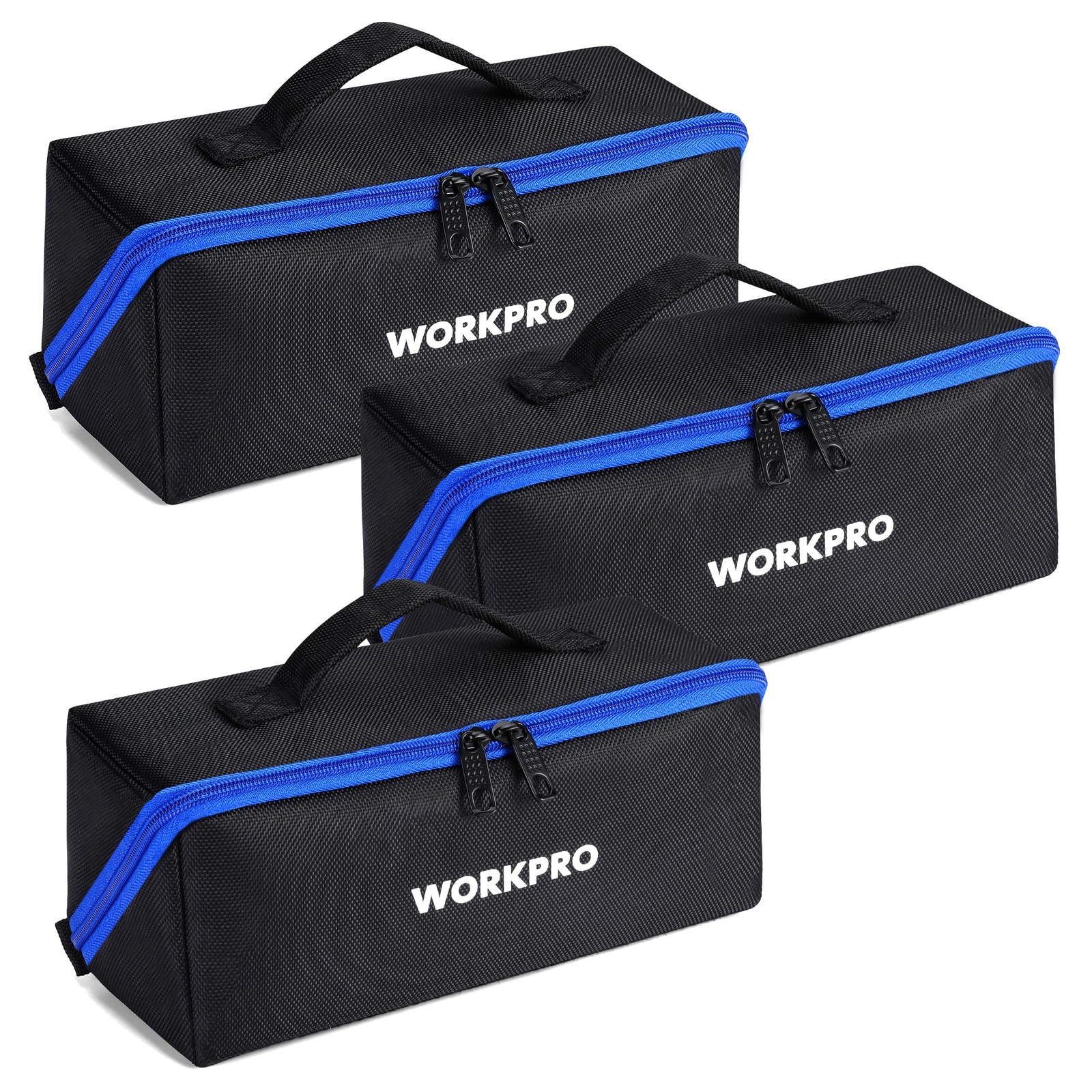 Tool Bag Wide Mouth Heavy Duty 10 Inch Zipper Organizer Pouch Tote 3 Pack