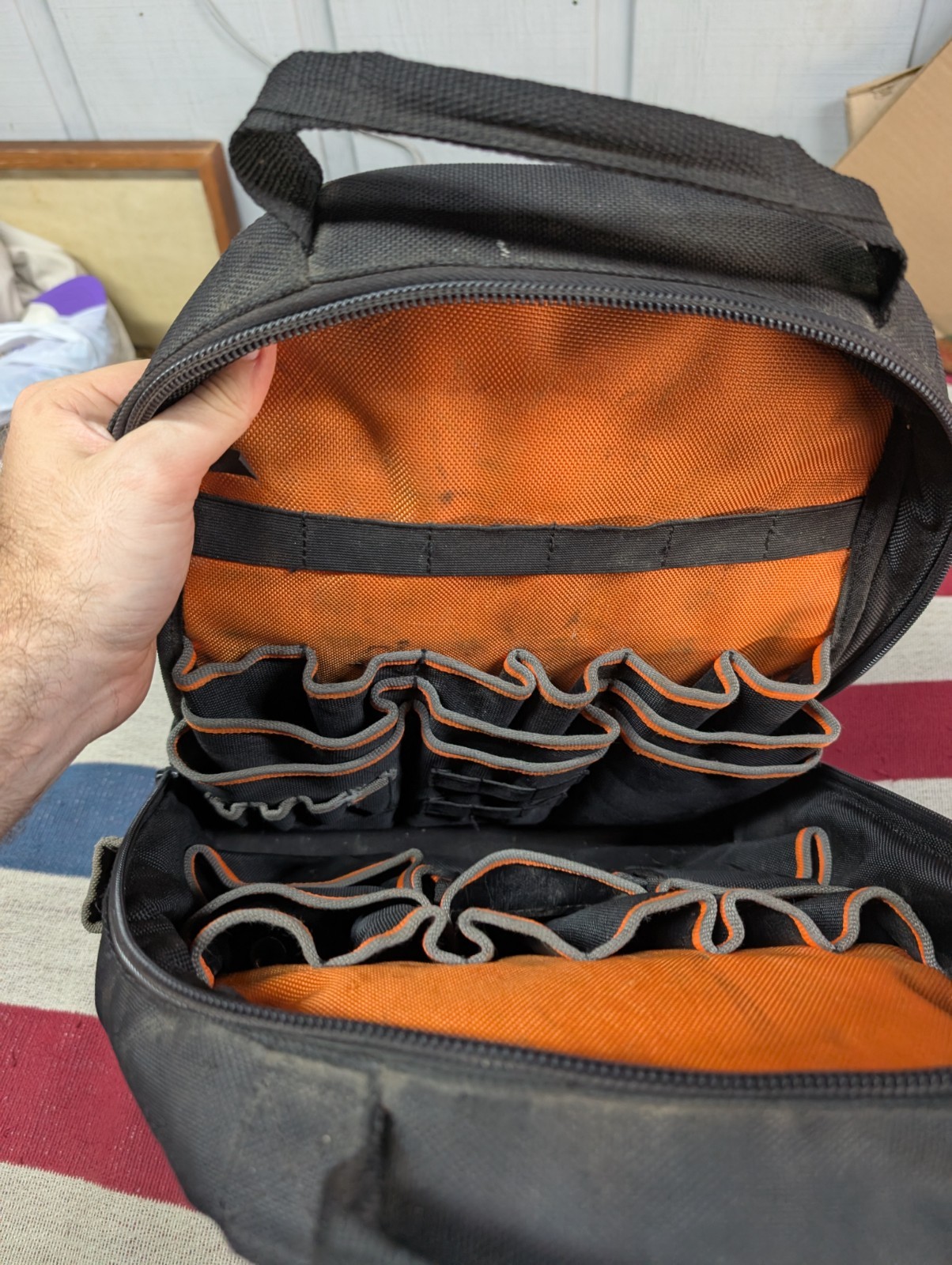 Klein Tools Tradesman Pro Orange/Black Electrician Tool Bag Backpack