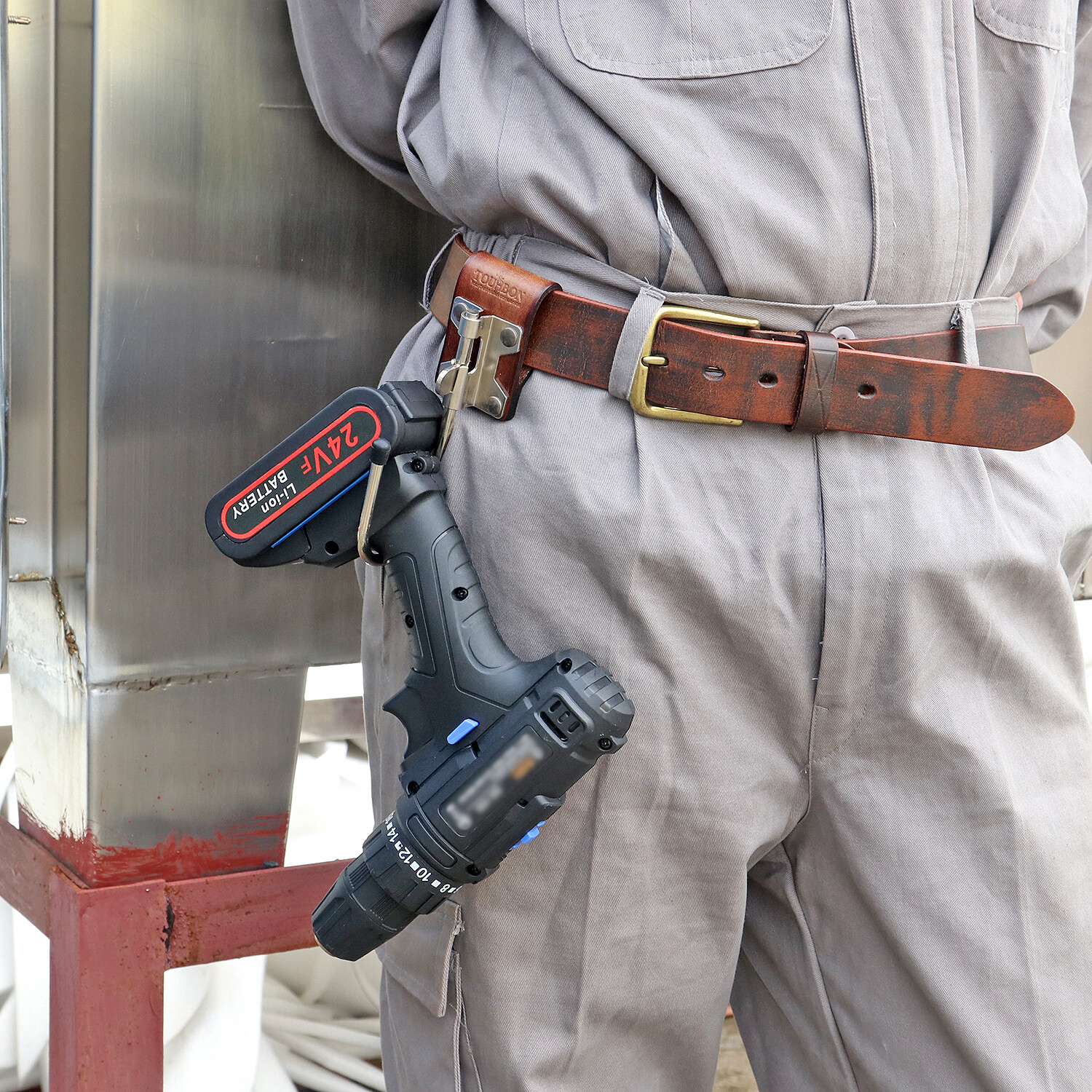 TOURBON Leather Concreters Builder Trowel Carry Tools Hook Drill Belt on Holster