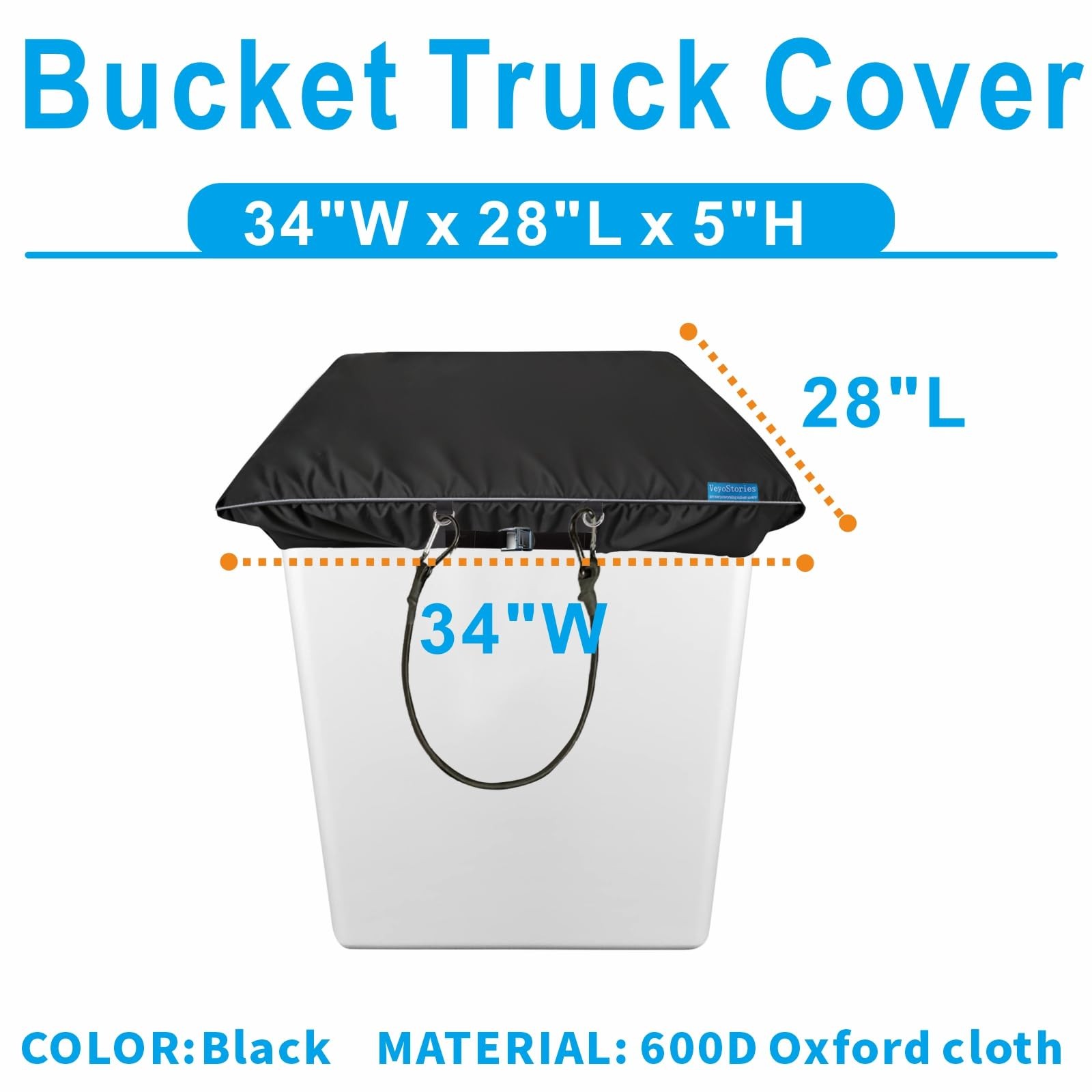 Bucket Truck Cover – Double Layer Oxford Cloth, Fits 1 Man Vinyl Bucket, 28 x 34
