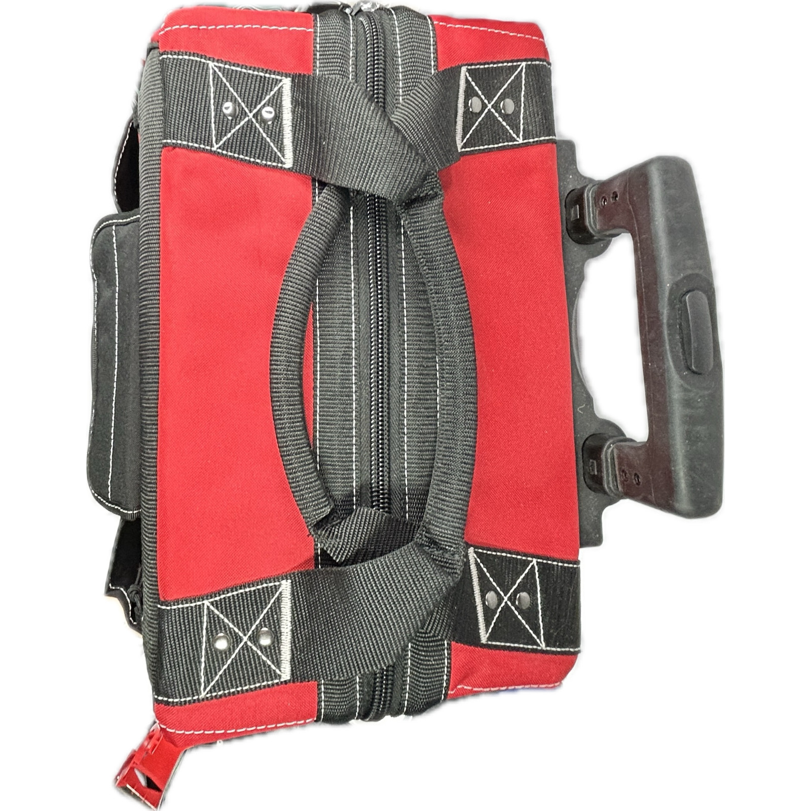 Husky 14 In. Rolling Tool Bag with 13 Pockets Red & Black
