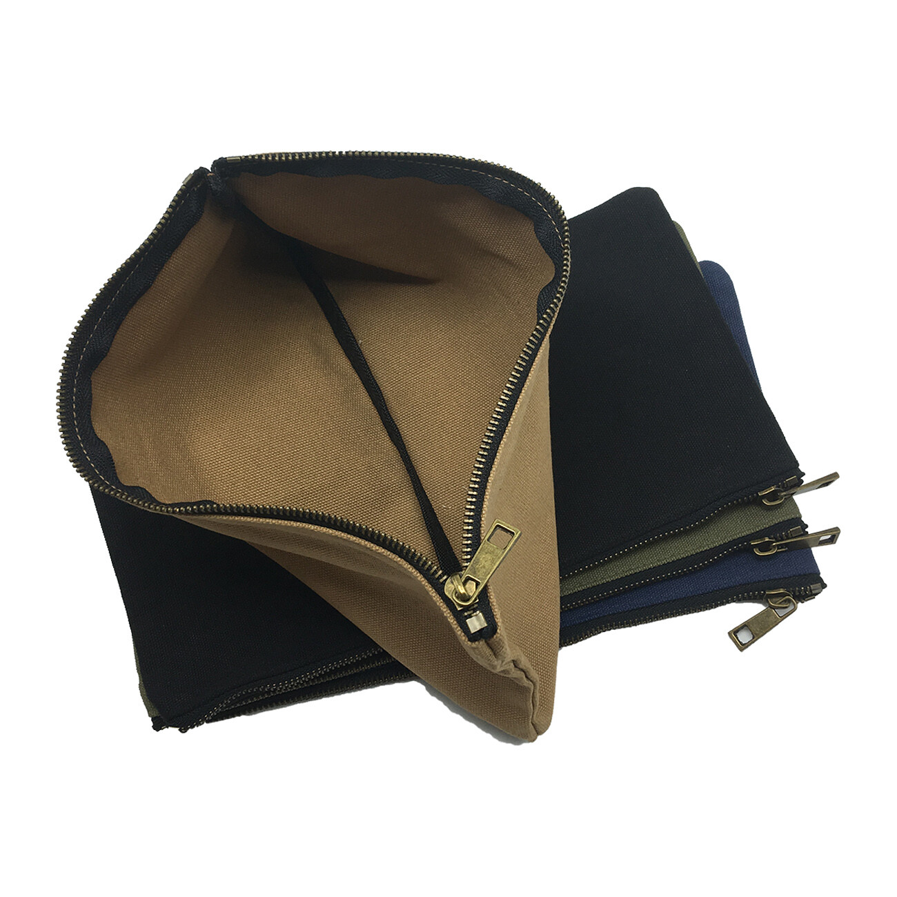 50PCS Small easy carry Canvas Tool Bag Metal Zippers Multi Purpose 12.2x 6.5inch