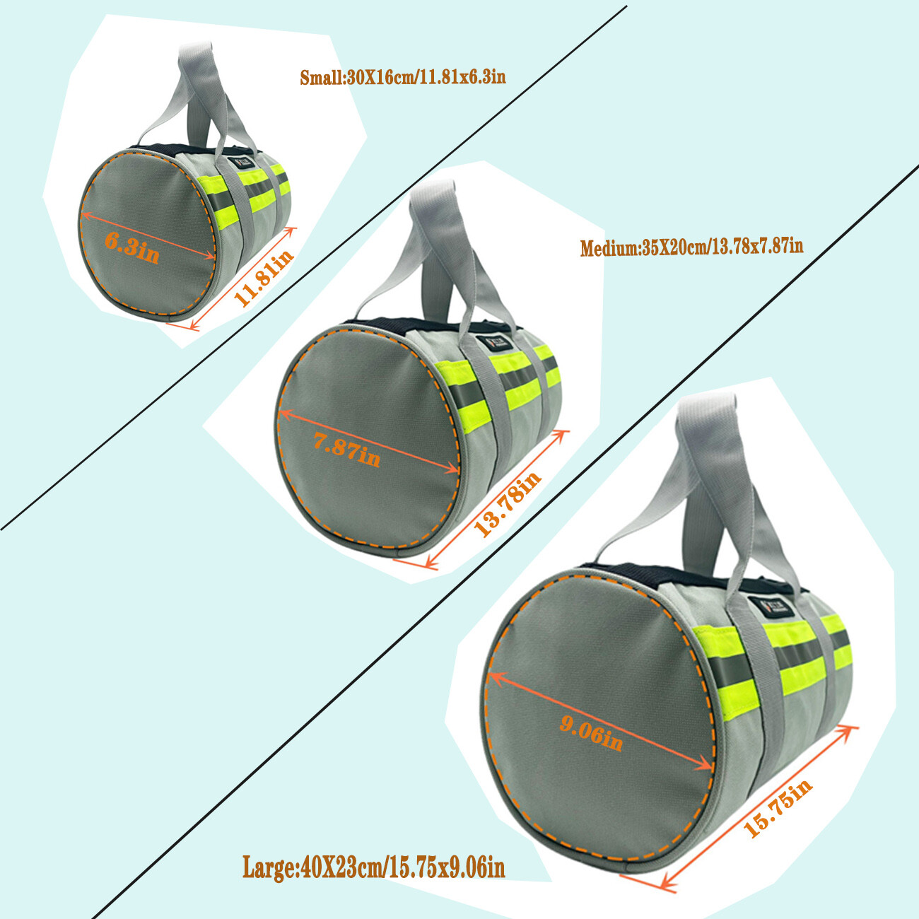 Heavy Duty Canvas Tool Bag with Metal Zippers Muti-Purpose for Home DIY Portable