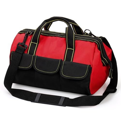 16″ Wide Mouth Tool Bag – Collapsible Tool Tote with Waterproof Coating