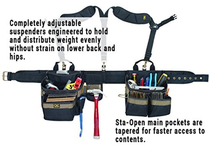 CLC 1614 20 Pocket, Heavy Duty Framers 5 Piece Comfortlift Combo Tool Belt