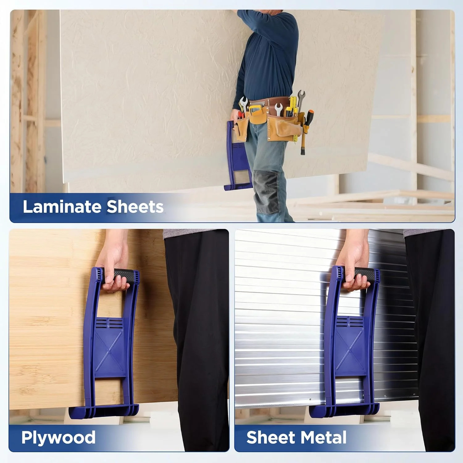 WORKPRO Drywall Carrier, 2 Pack Plywood Carrier Tool with 176 lbs Load Capacity,