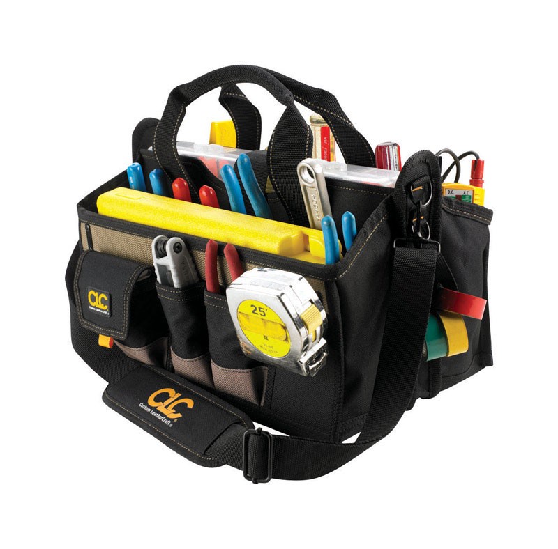 CLC 9×16 Polyester Tool Bag 17 Pocket Black/Tan