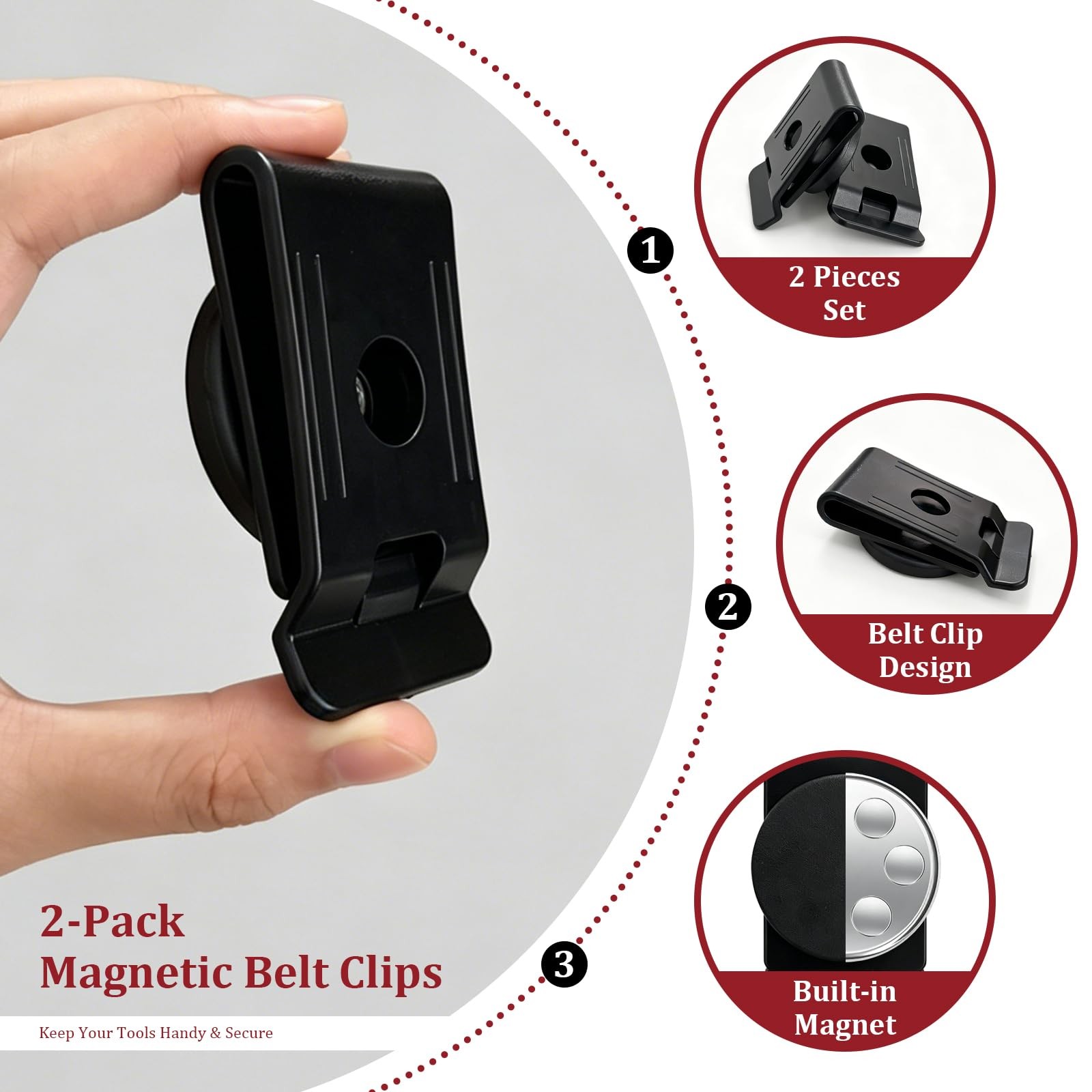 XXHong Belt Magnetic Clips Heavy Duty Magnetic Tool Holder Black Magnet Belt …