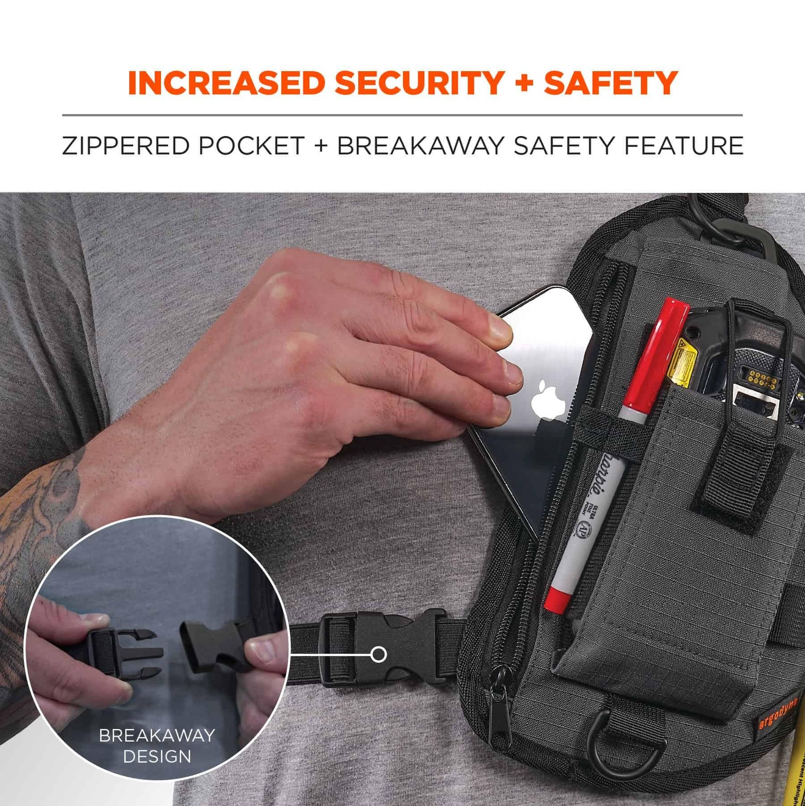 Squids 3145 Barcode Scanner Cross Body Chest Holster for Mobile Computers