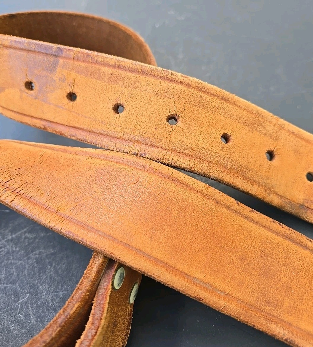 Vintage W. M. Bashlin Co. Linesman Tool Belt, #628-46 100% Distressed Leather